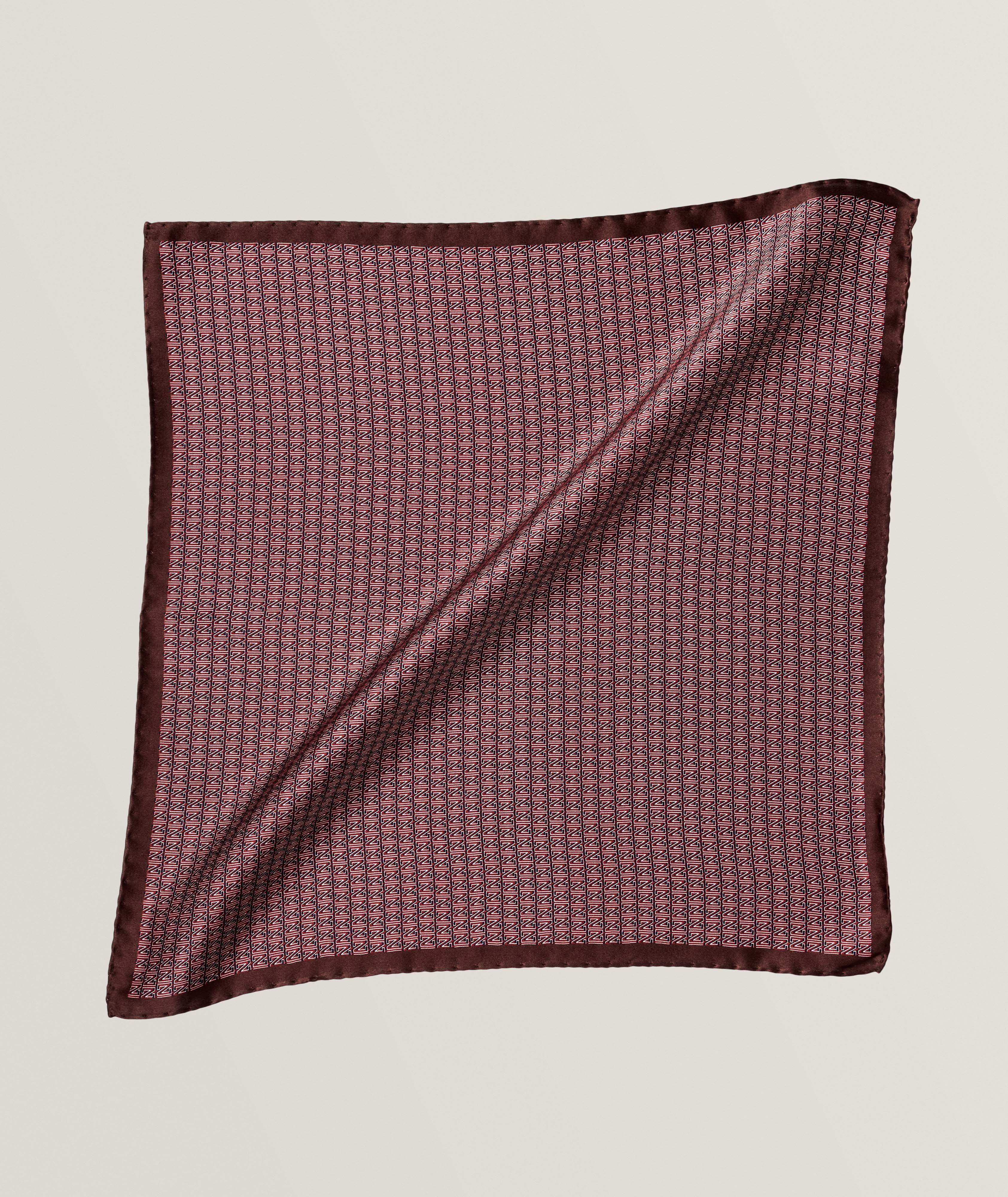 Embroidered Silk Pocket Square image 0