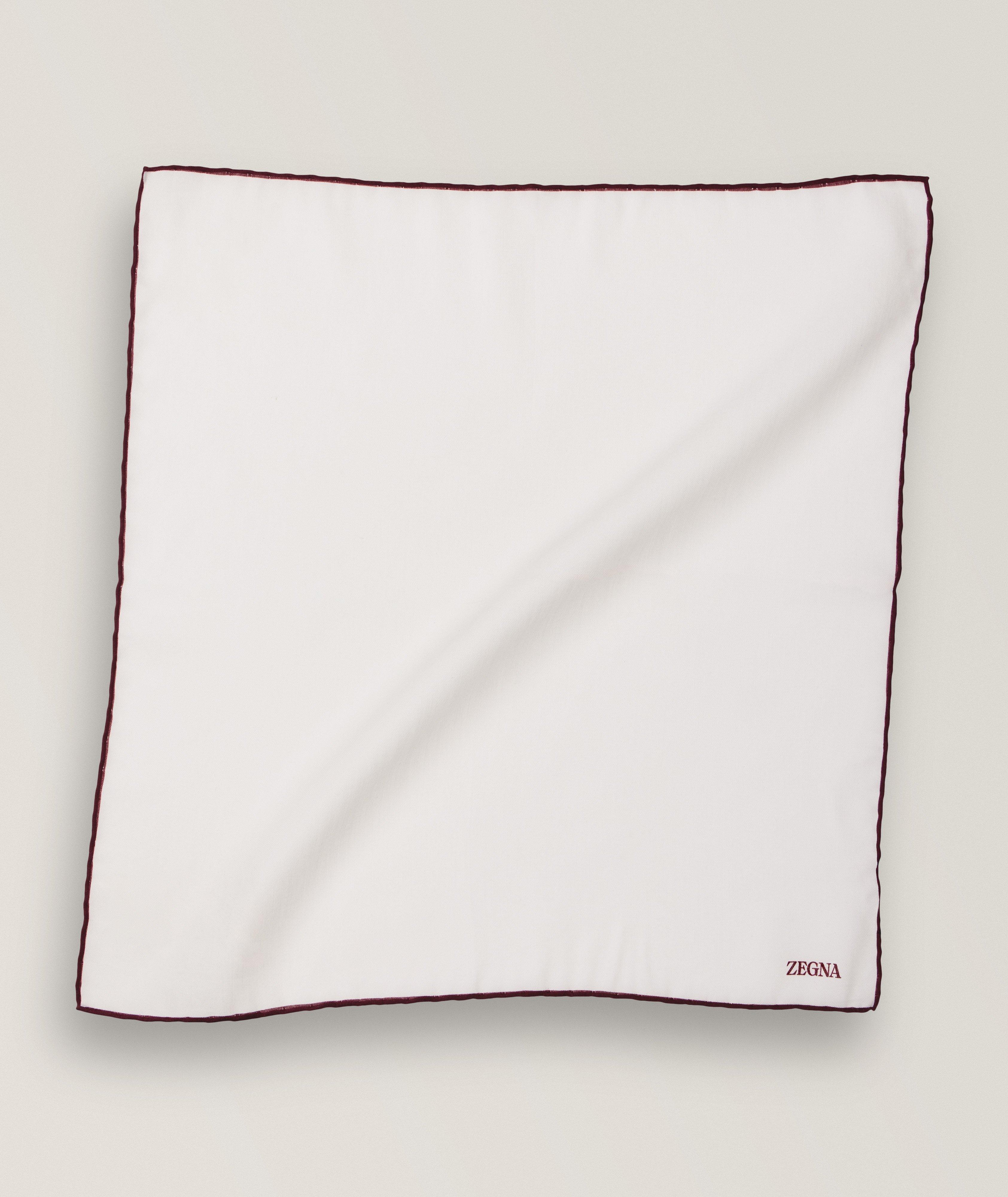 Contrast Lined Cotton-Silk Pocket Square  image 0