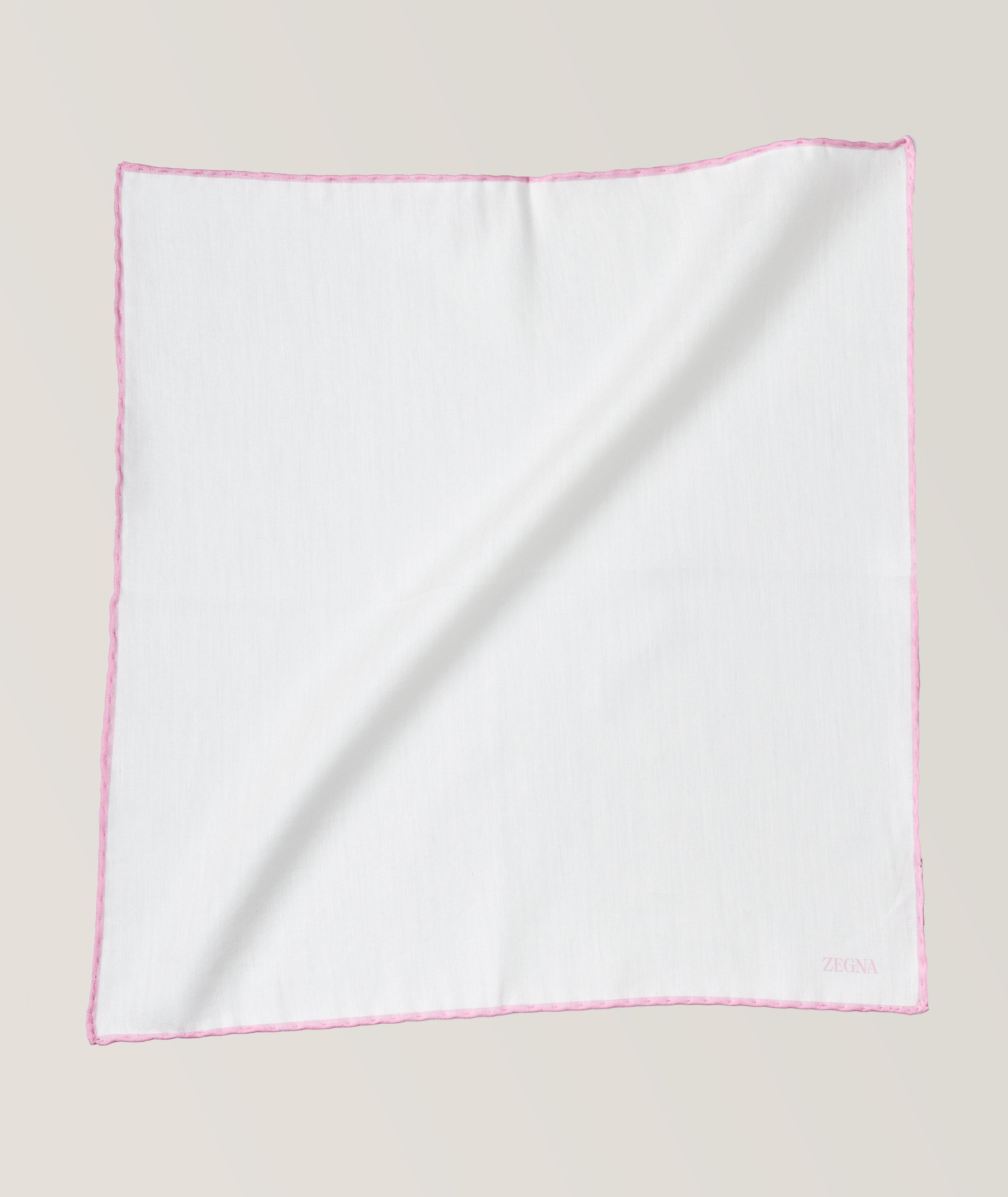 Contrast Lined Cotton-Silk Pocket Square  image 0