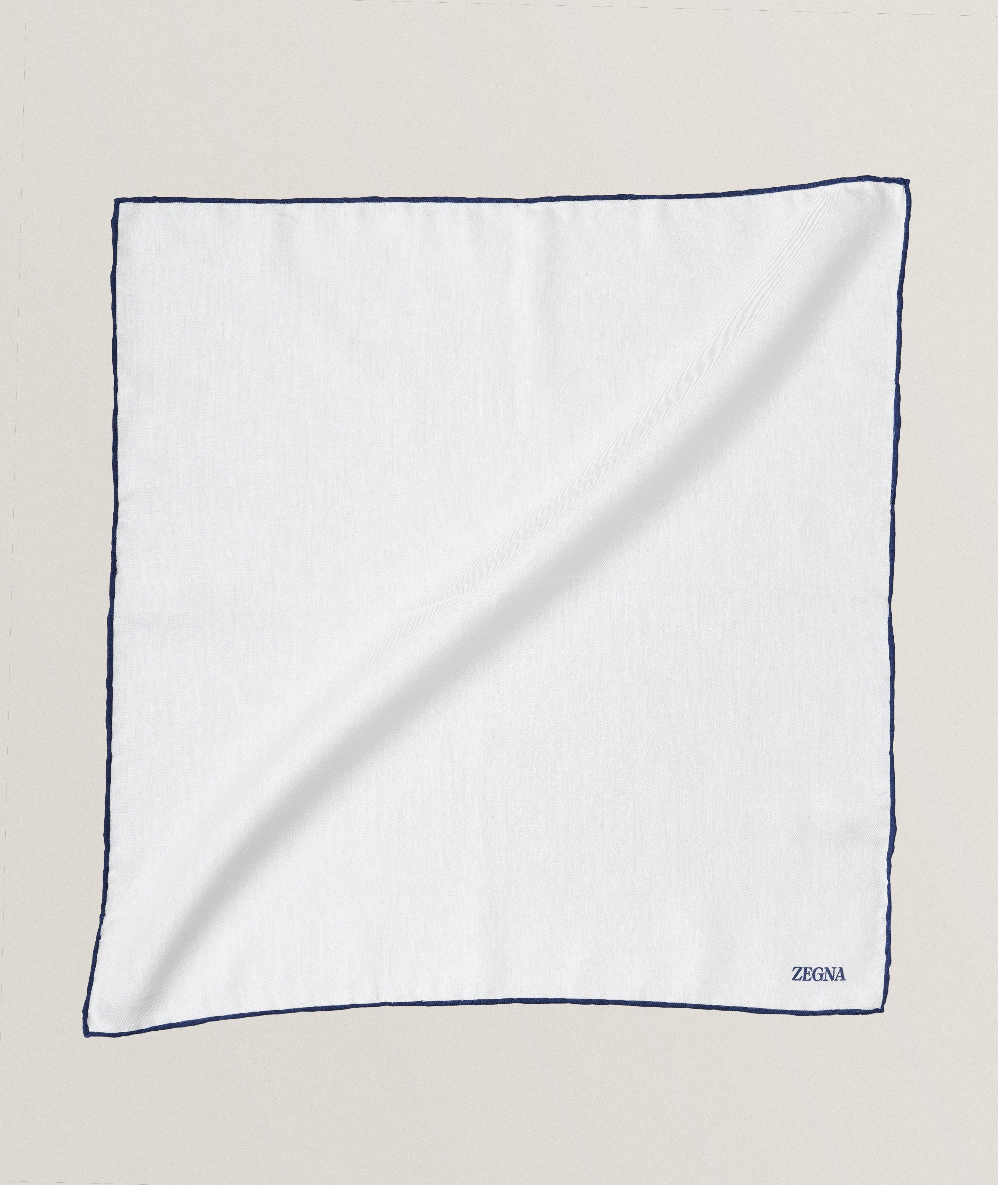 Contrast Lined Cotton-Silk Pocket Square