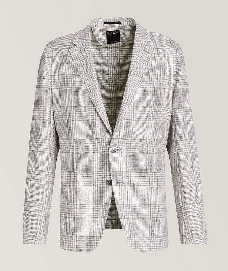 Crossover Prince of Wales Linen, Wool & Silk Shirt Jacket  image 0