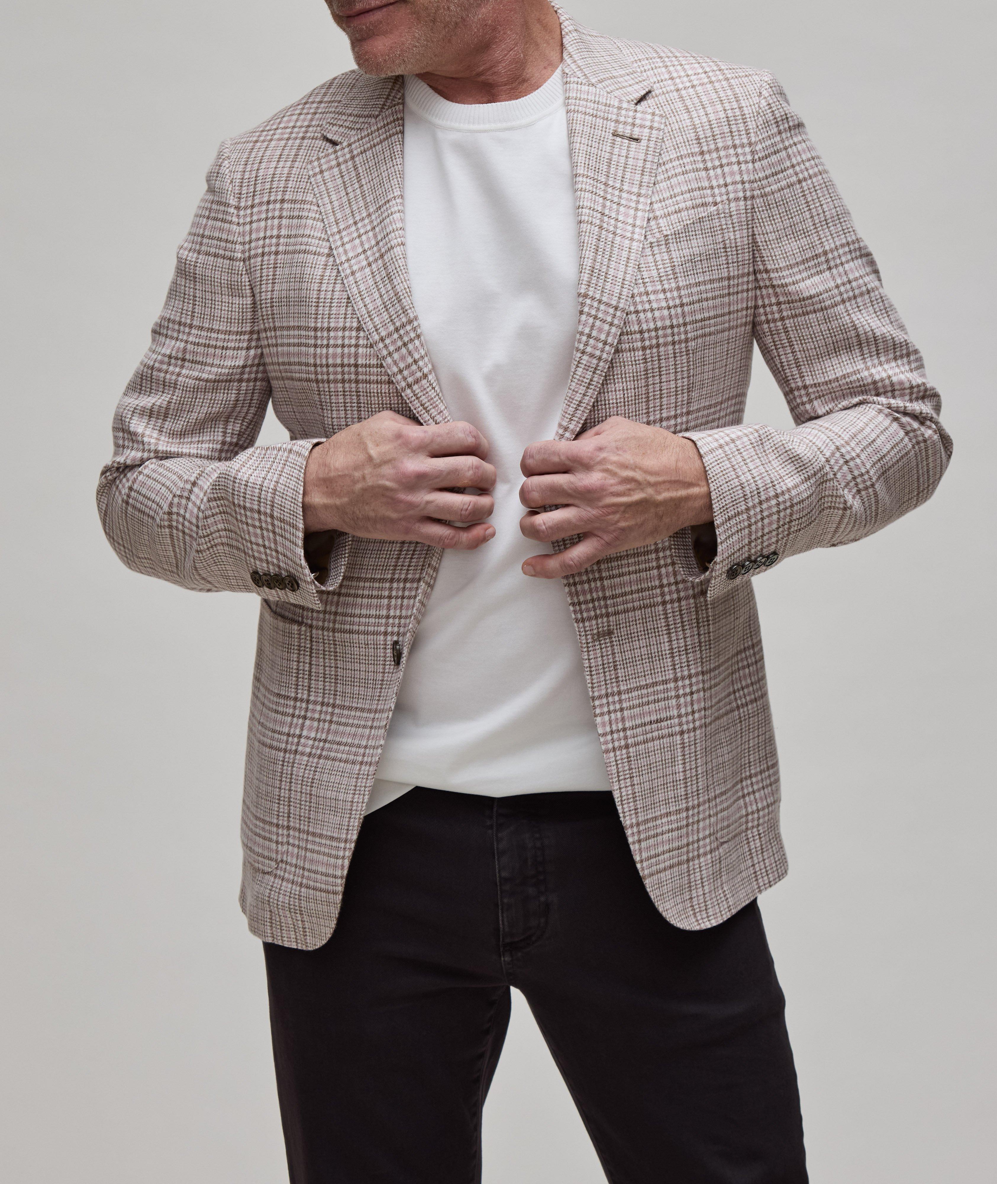 Natural Crossover Textured Linen, Wool & Silk Sport Jacket  image 1