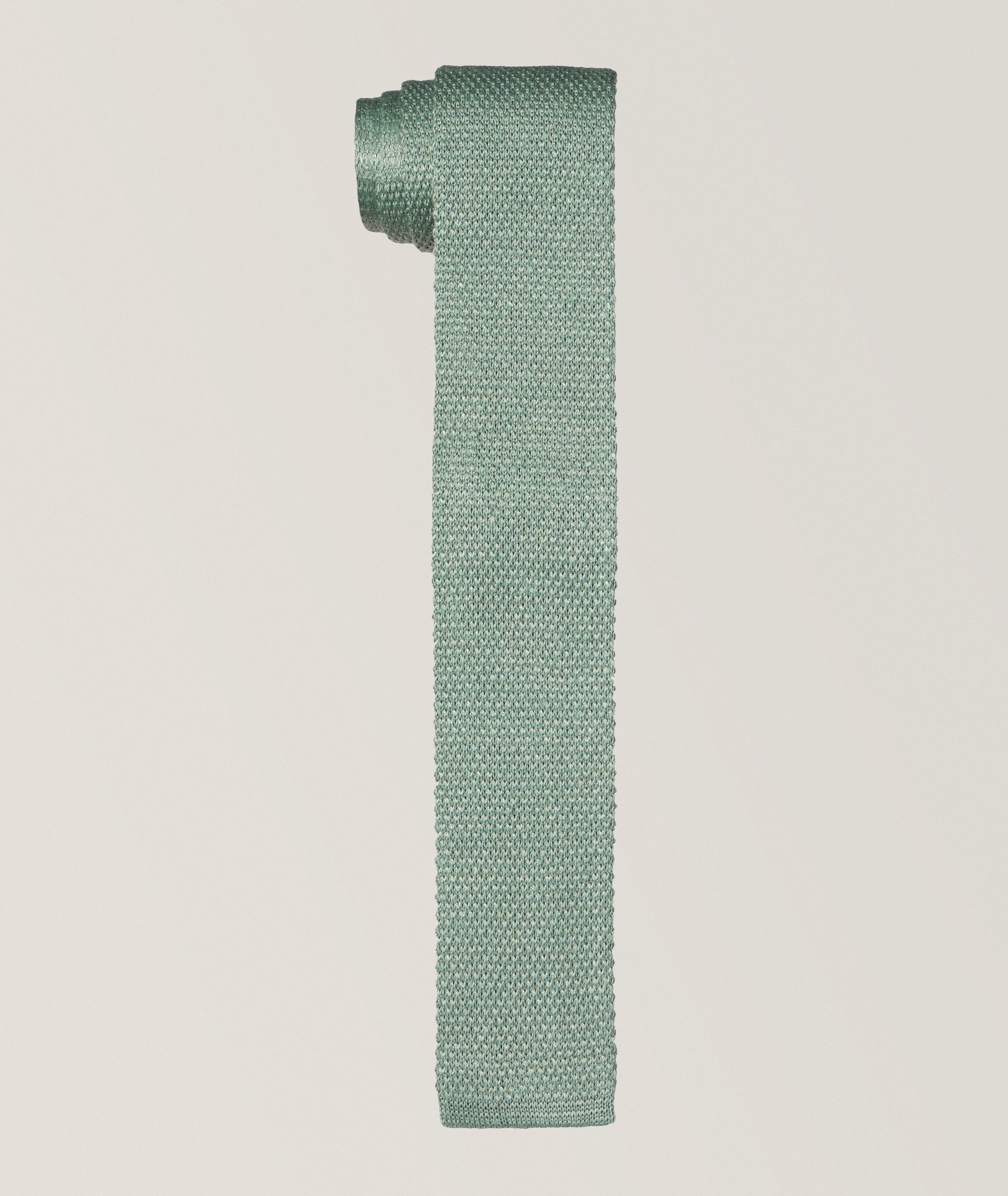 Zegna Oasi Linen Knitted Tie 