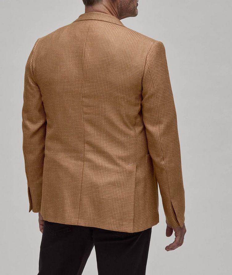 Natural Prince of Wales Textured Cashmere, Silk & Linen Sport Jacket image 2