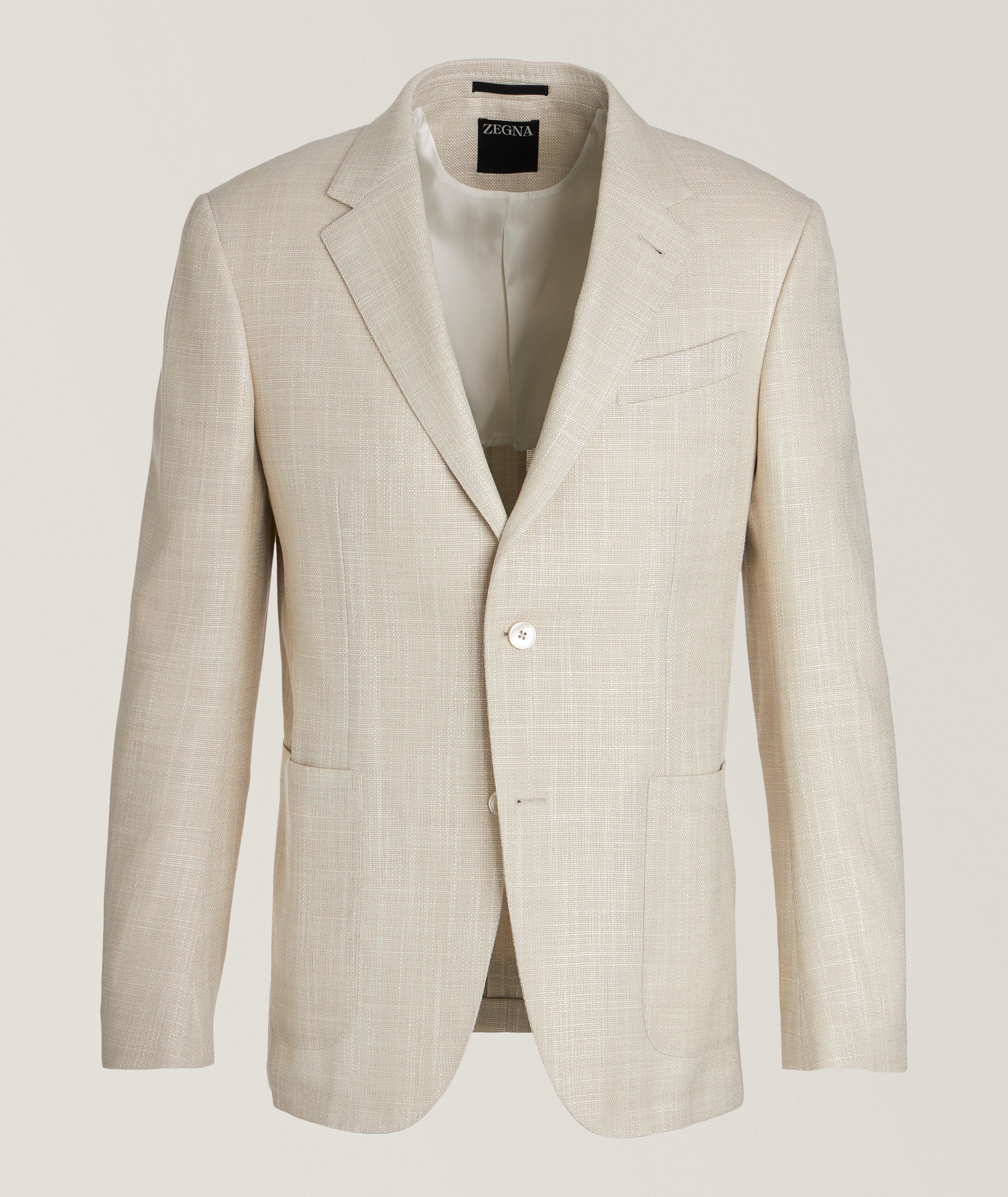 Zegna Natural Textured Wool-Silk Sport Jacket