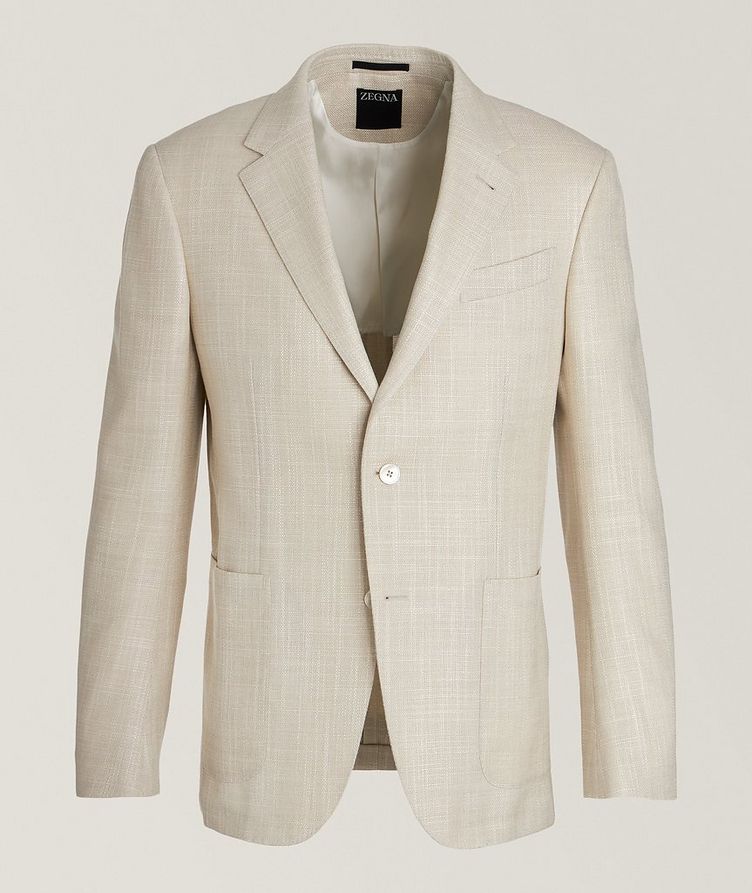 Natural Textured Wool-Silk Sport Jacket image 0