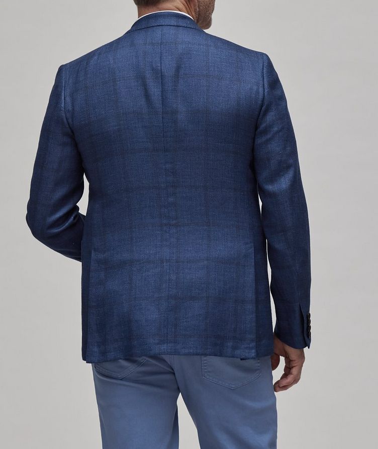 Natural Plaid Textured Cashmere, Linen & Silk Sport Jacket image 2