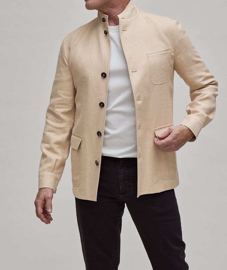 Mélange Linen-Wool Chore Jacket image 1