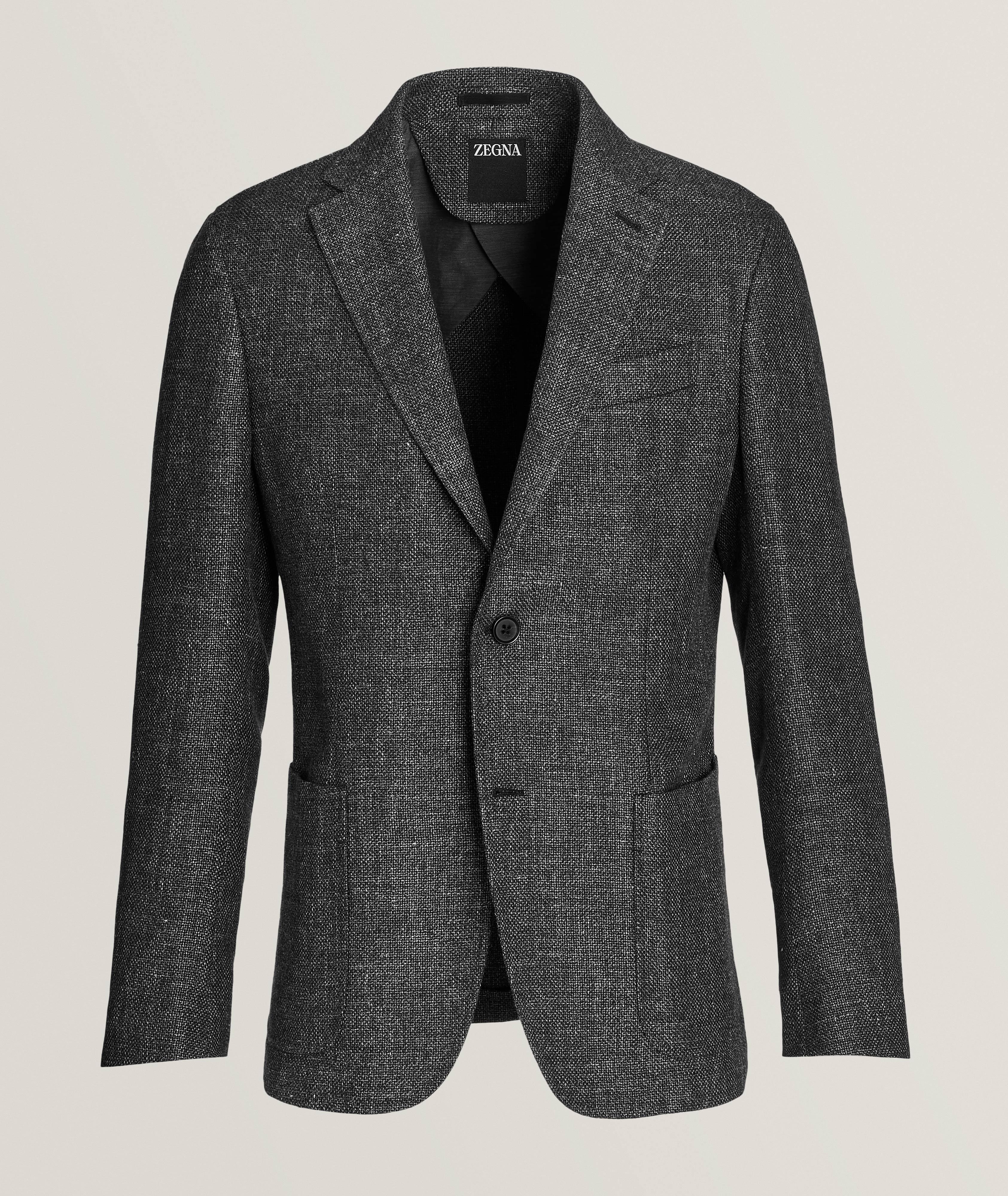 Textured Wool-Linen Sport Jacket