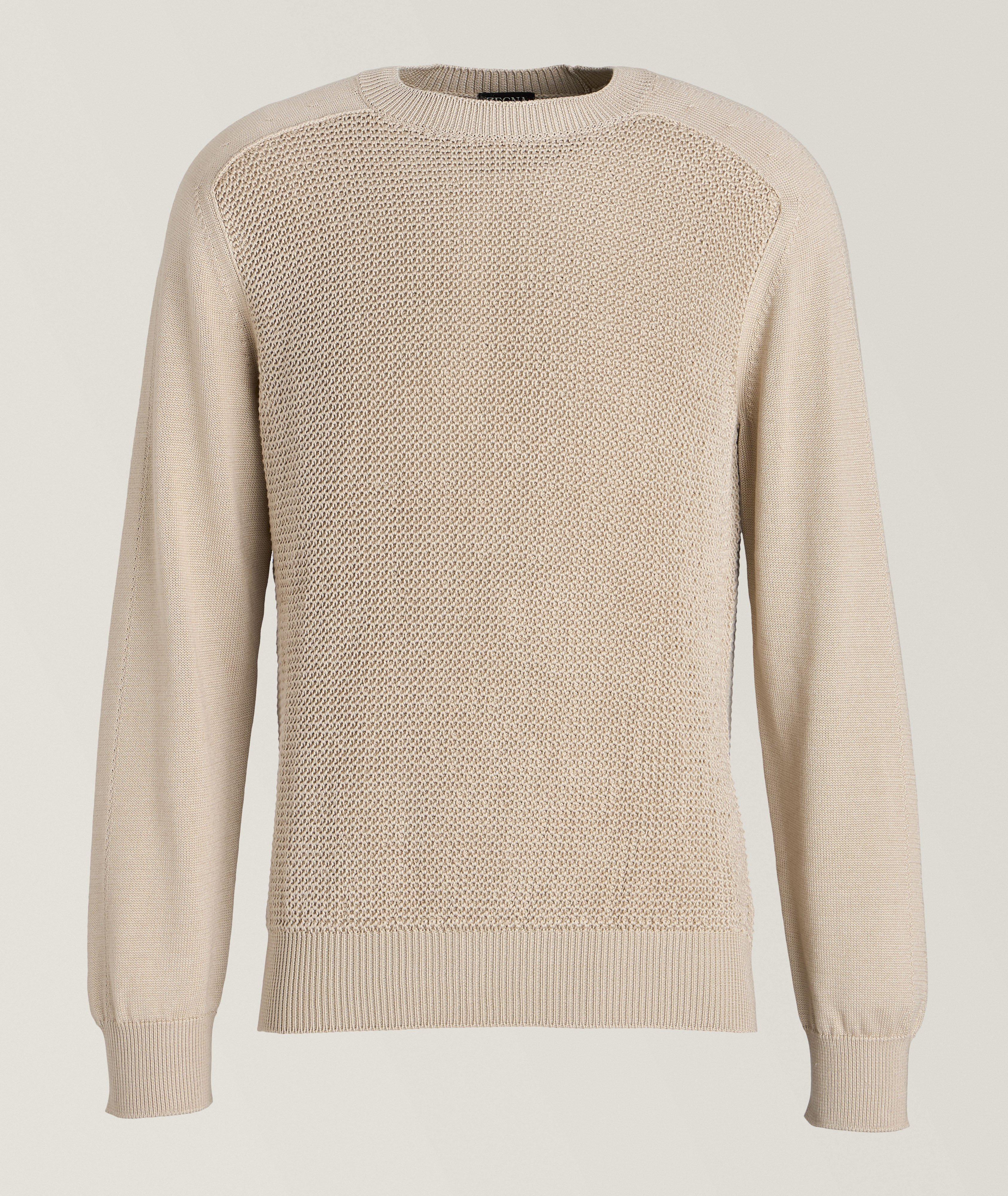 Zegna Multi-Stitched Cotton-Silk Sweater 