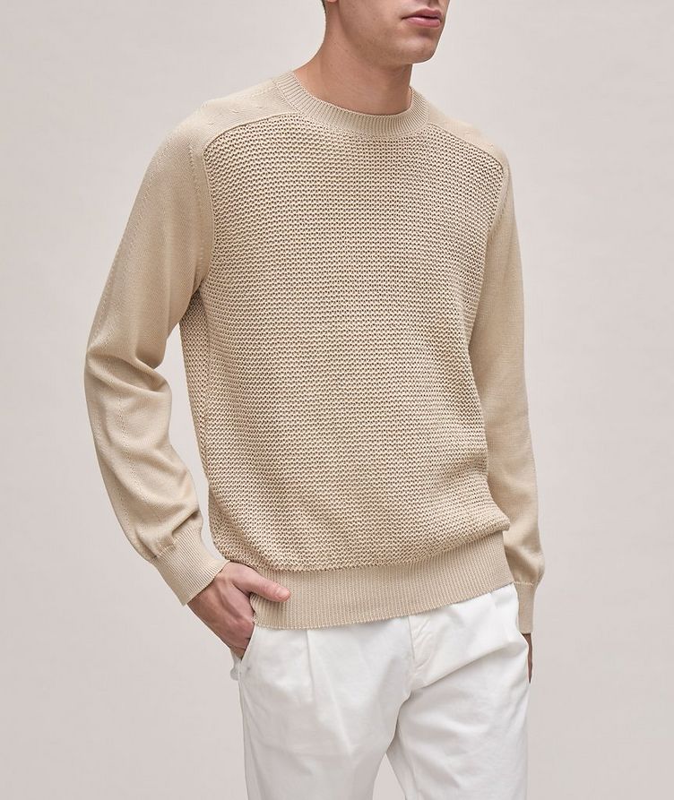 Multi-Stitched Cotton-Silk Sweater  image 1