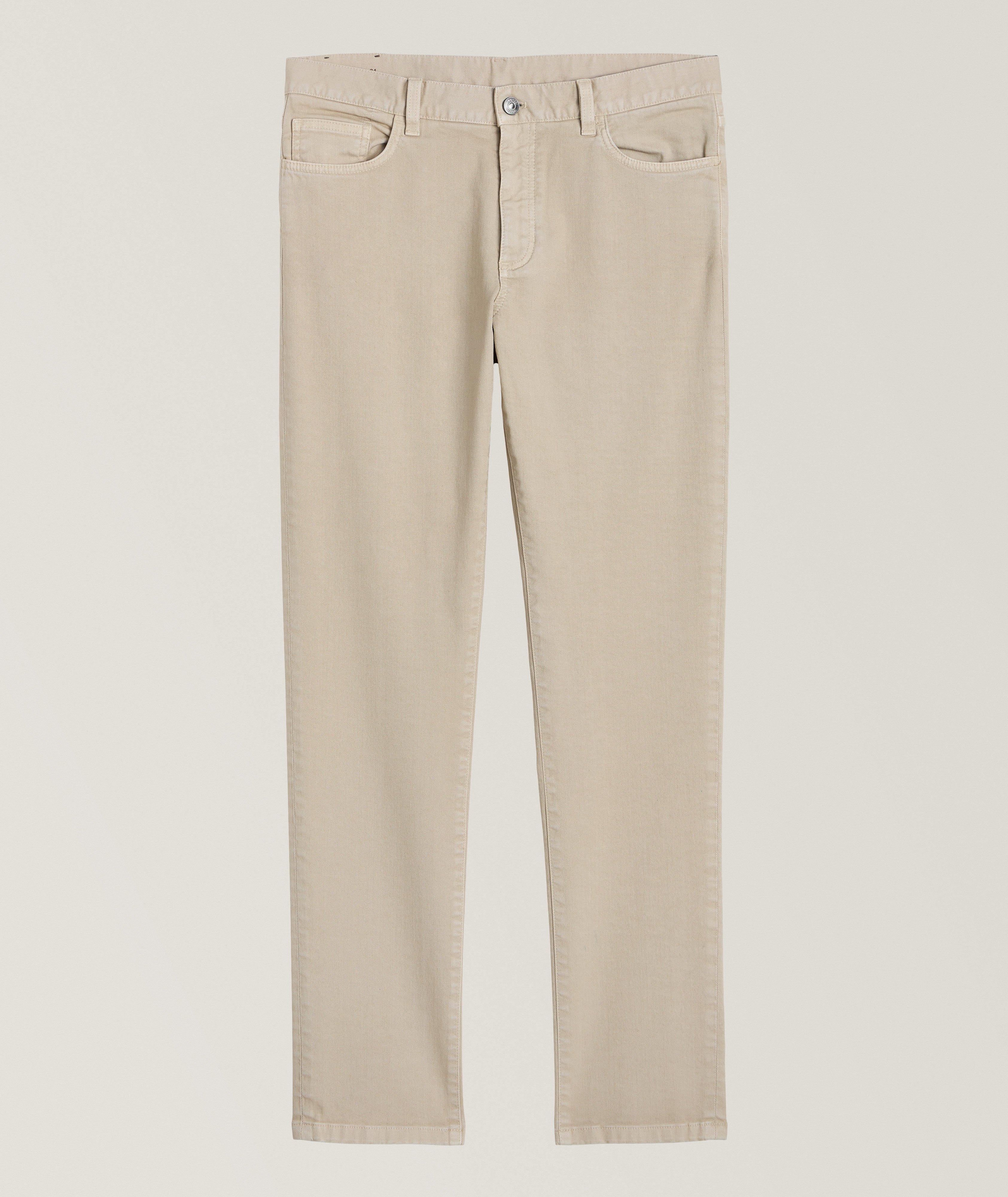Pantalon en coton extensible de coupe amincie image 0