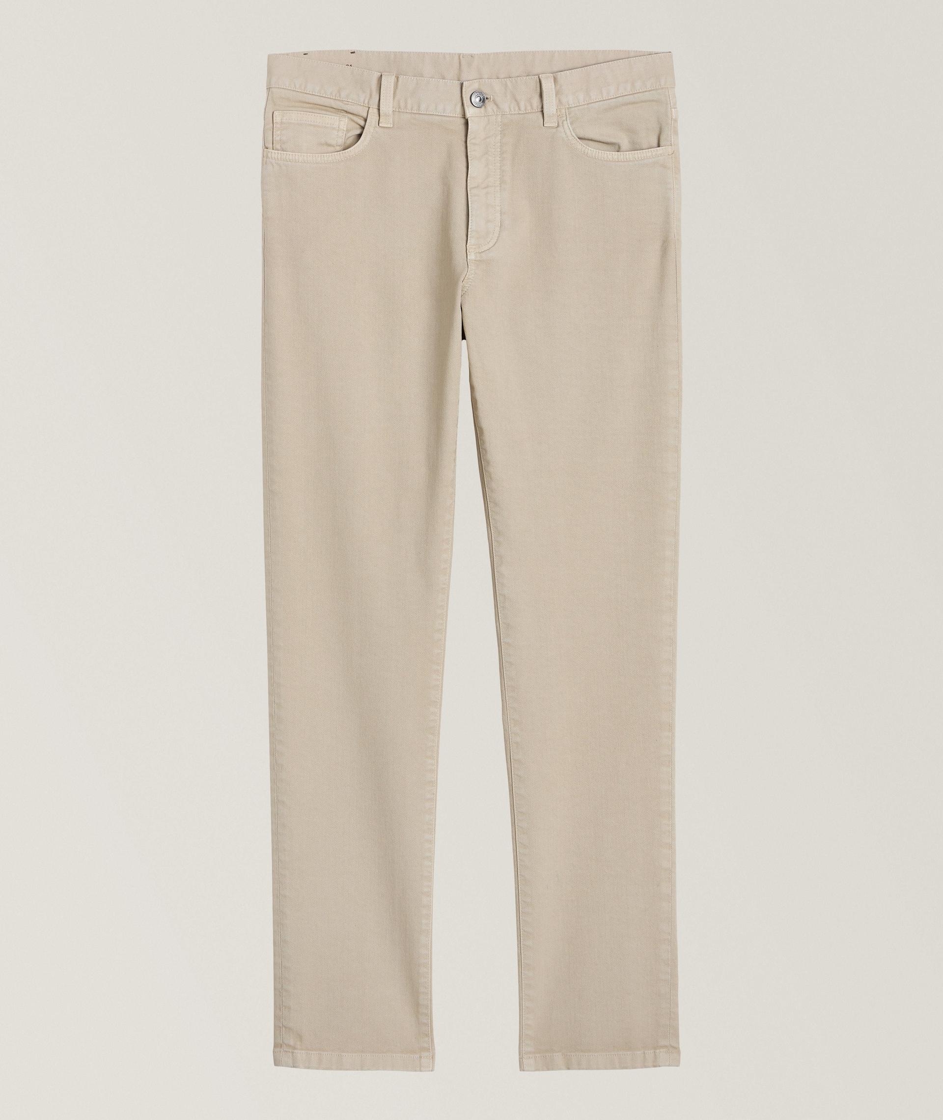 Pantalon en coton extensible de coupe amincie image 0