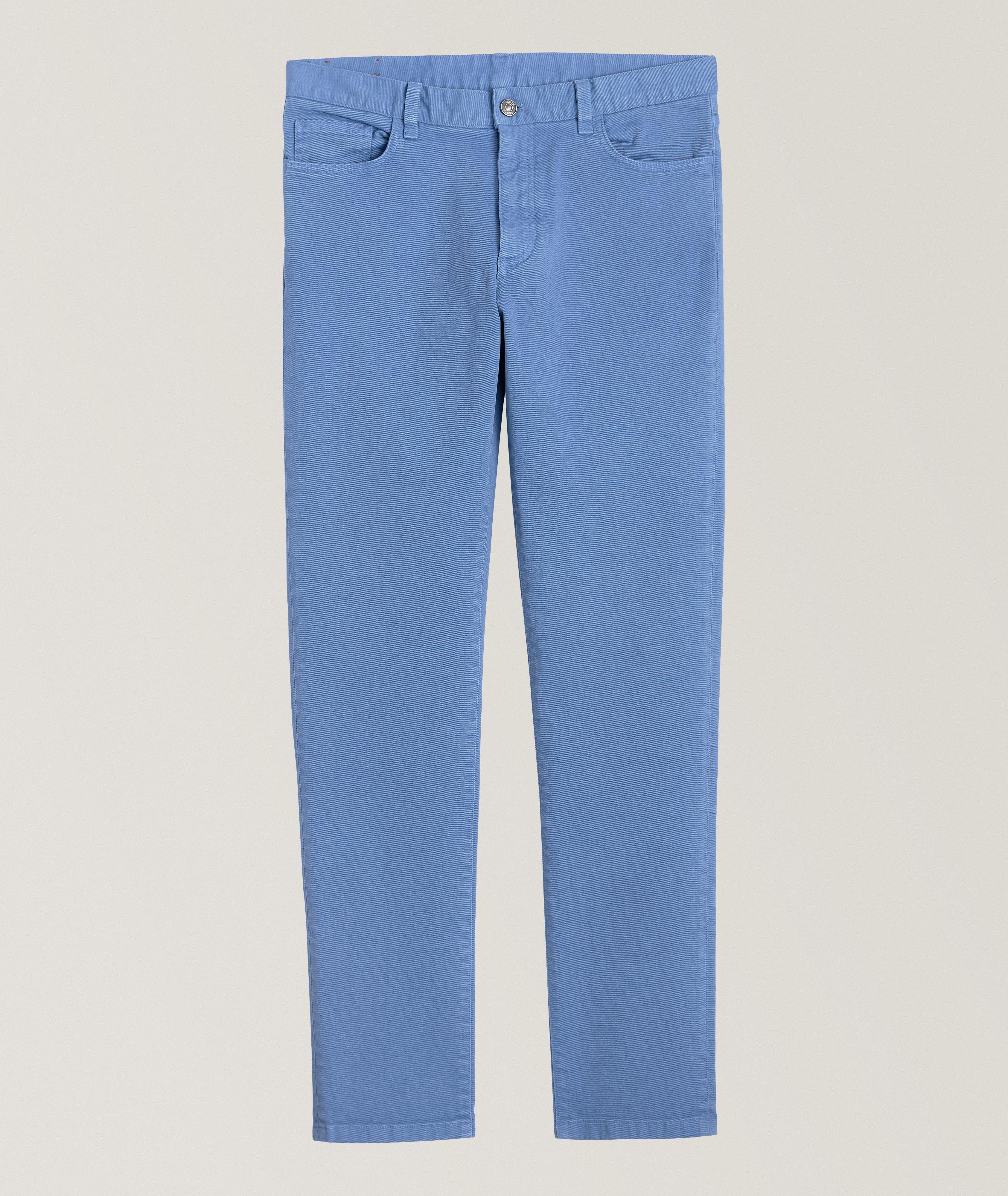 Cotton denim hot sale trousers