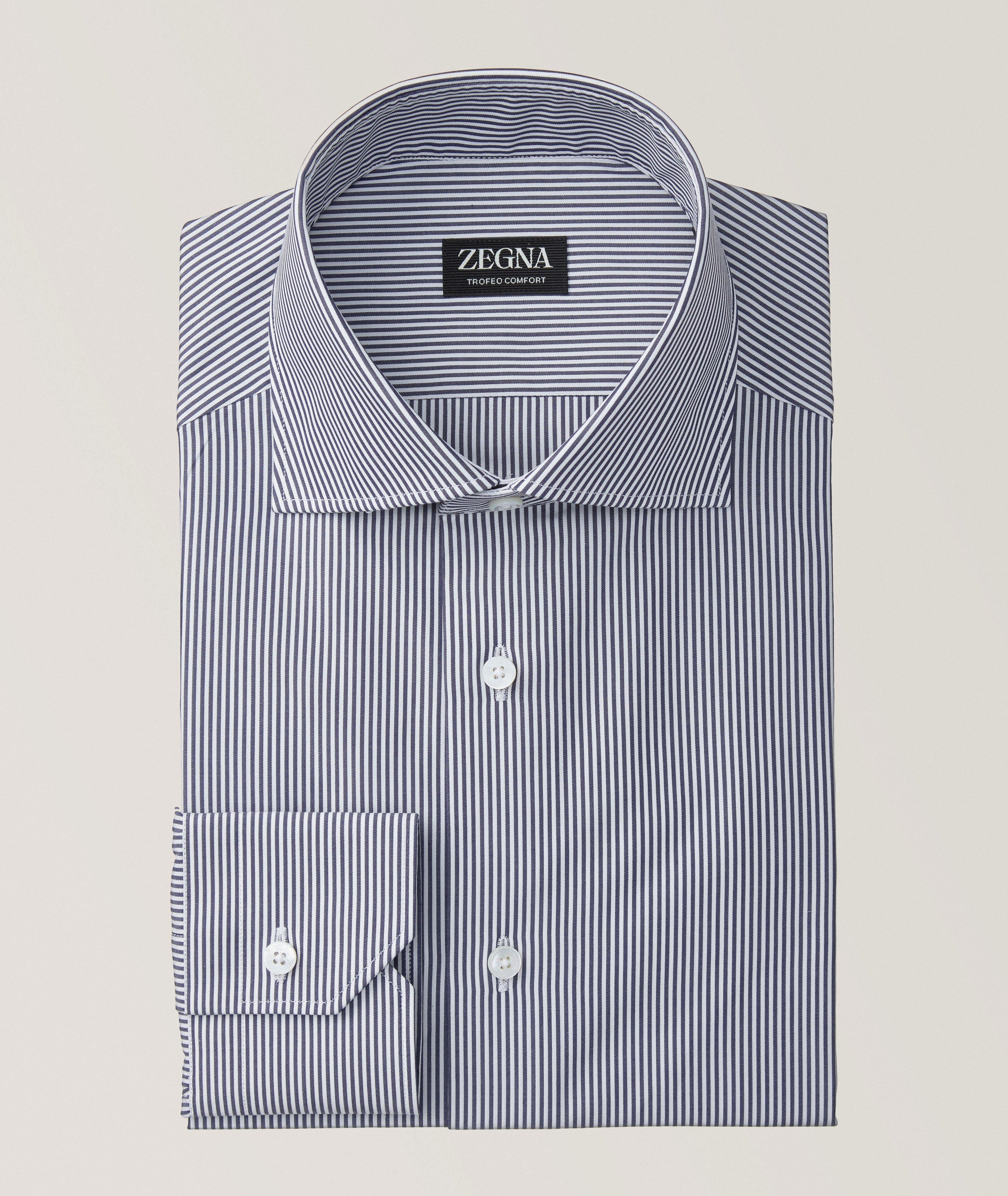 White dress shirt with black sale pinstripes