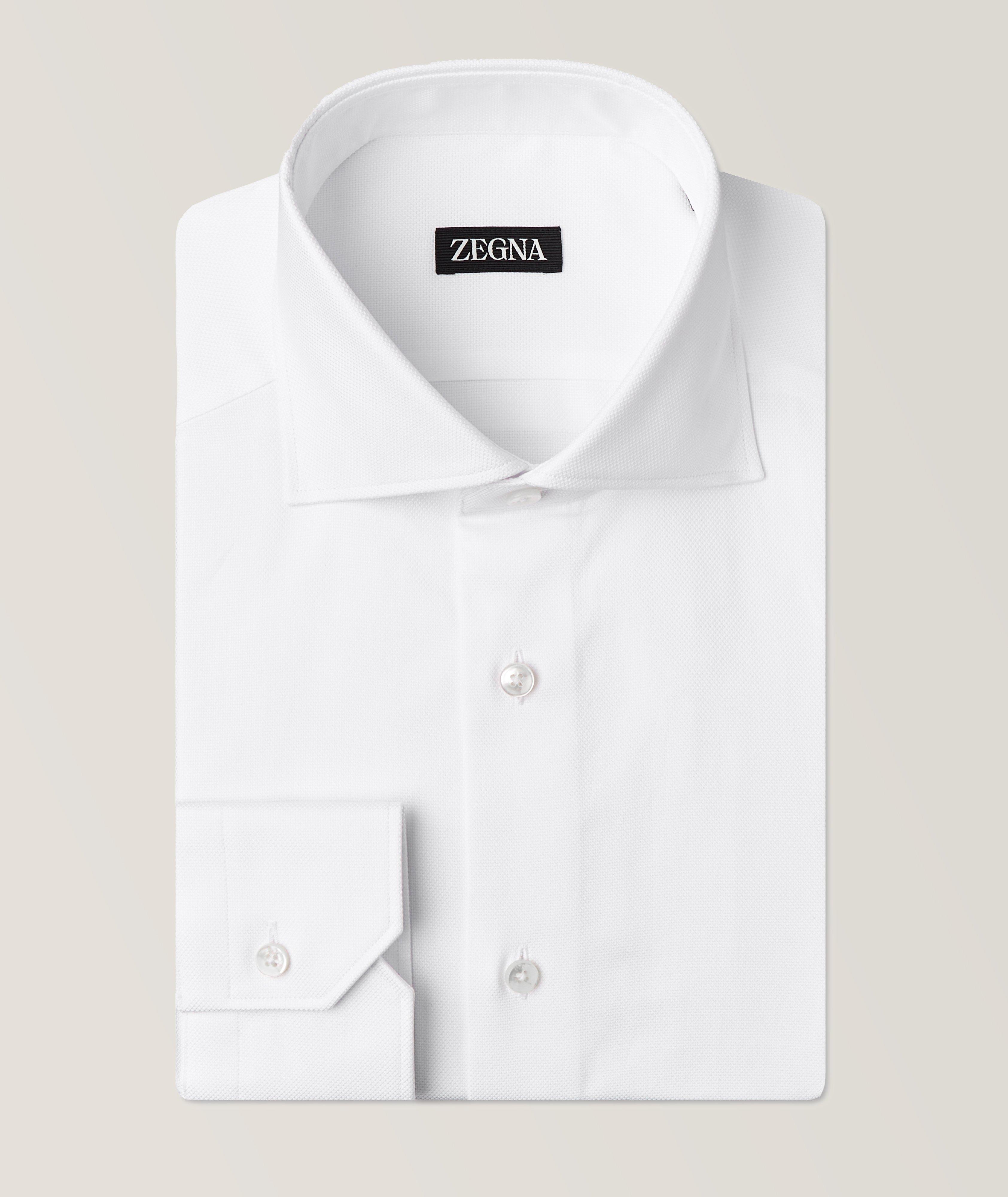 Zegna Micro Weave Pure Cotton Sport Shirt, Dress Shirts