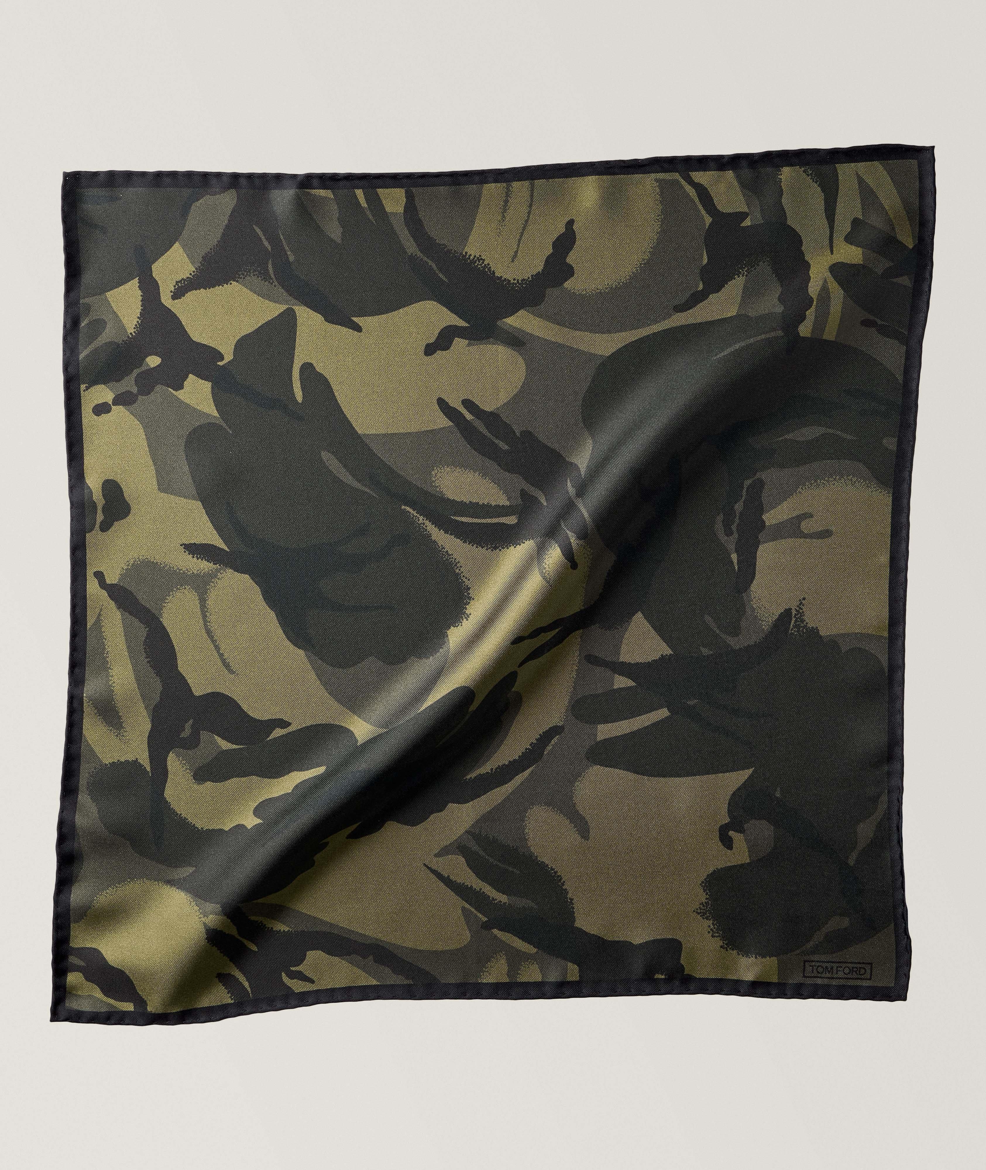 Mouchoir de poche en soie à motif camouflage image 0
