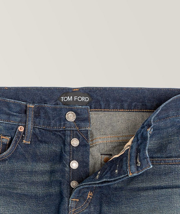 Slim-Fit Selvedge Cotton Jeans image 1