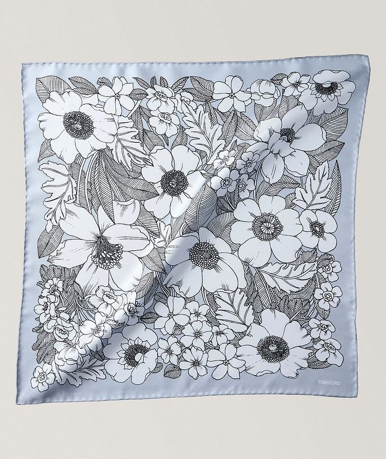 Mouchoir de poche en soie à motif floral image 0