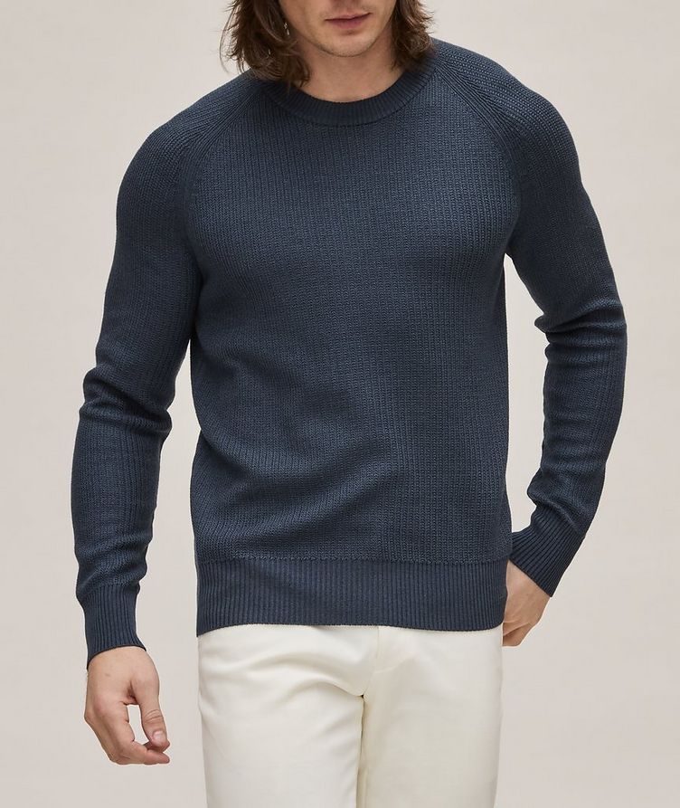 Textured Stitched Wool-Silk Sweater image 1