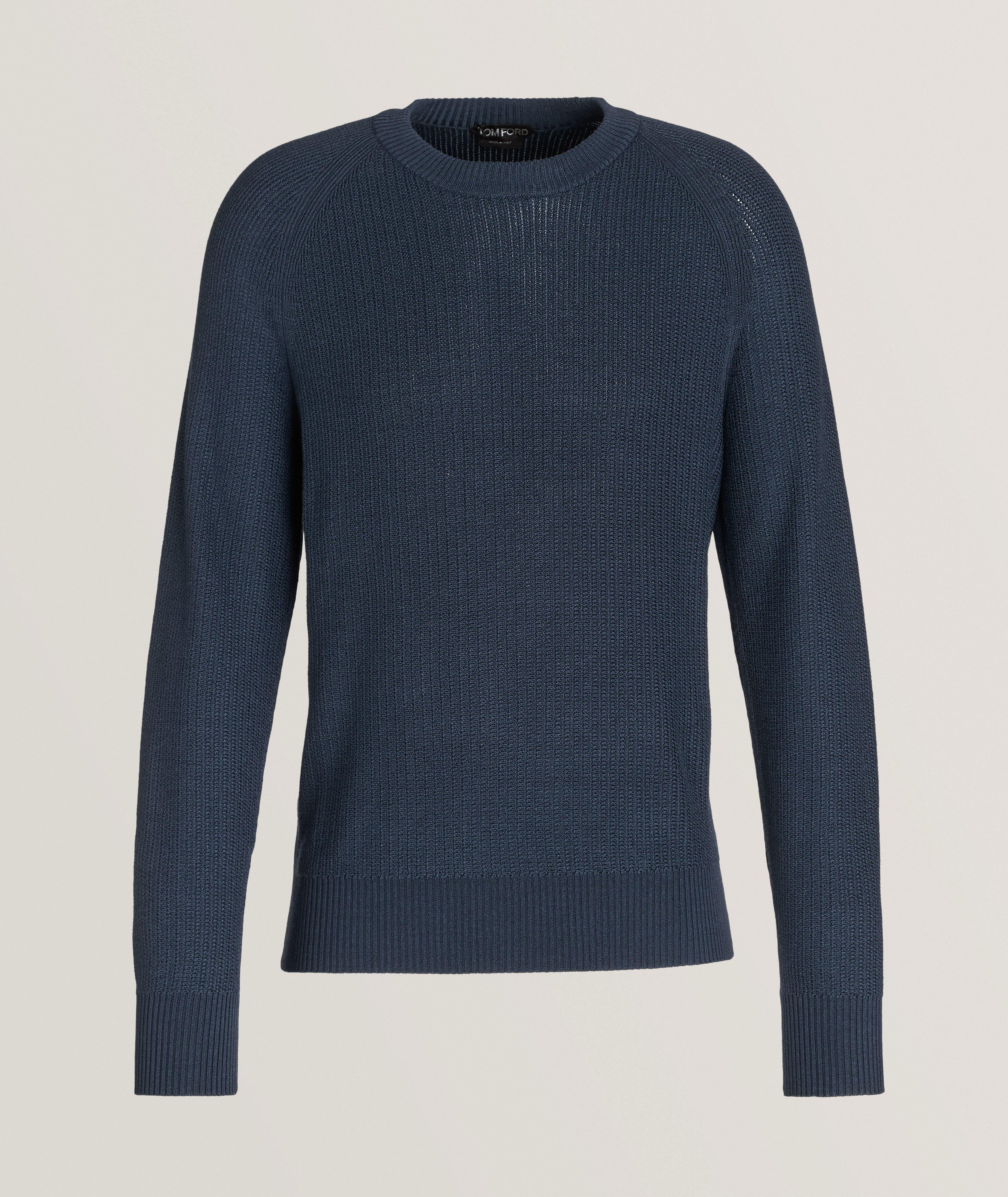 TOM FORD Textured Stitched Wool-Silk Sweater