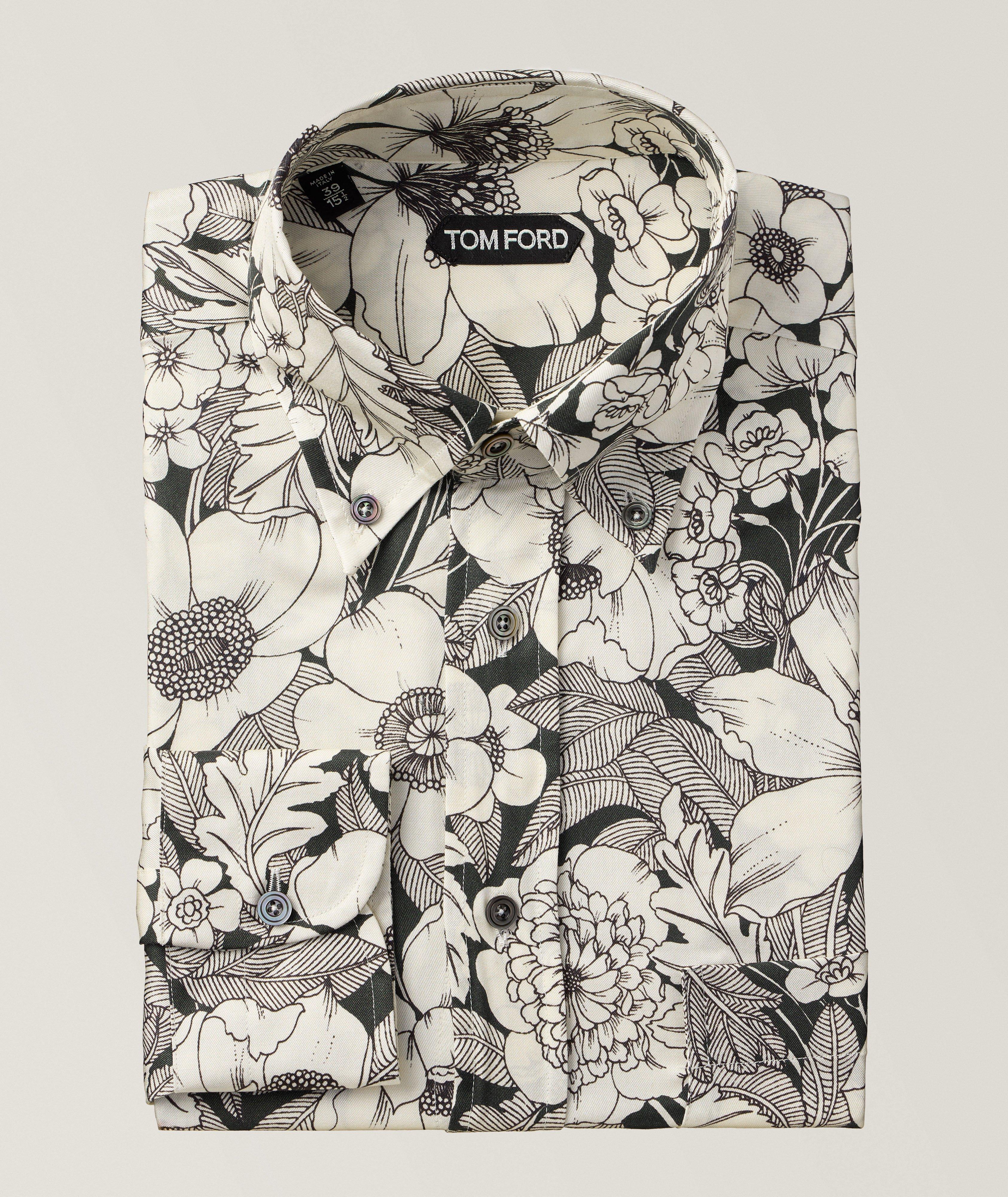 Linear Floral Fluid Fit Sport Shirt image 0