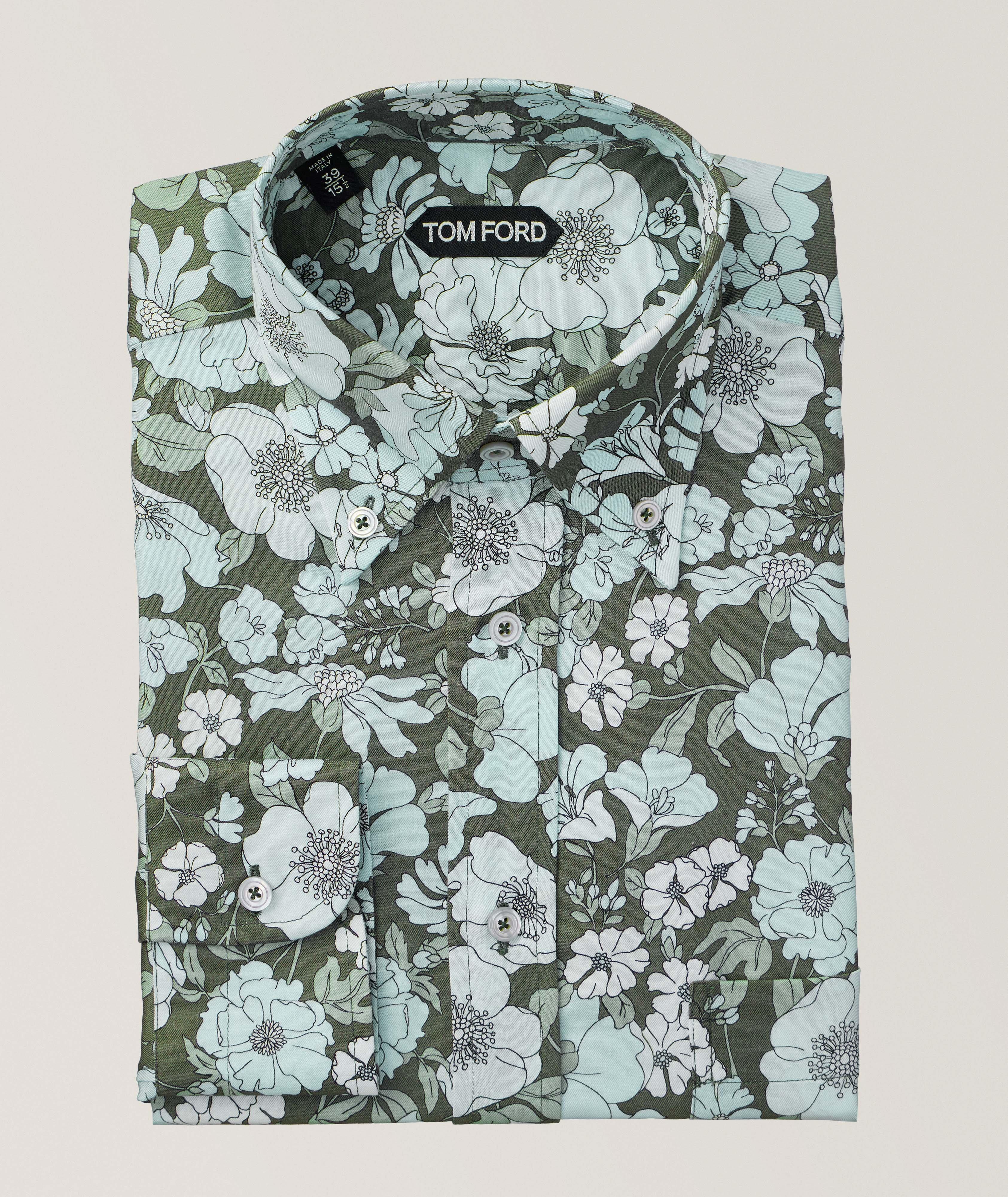 Delicate Floral Lyocell Sport Shirt image 0