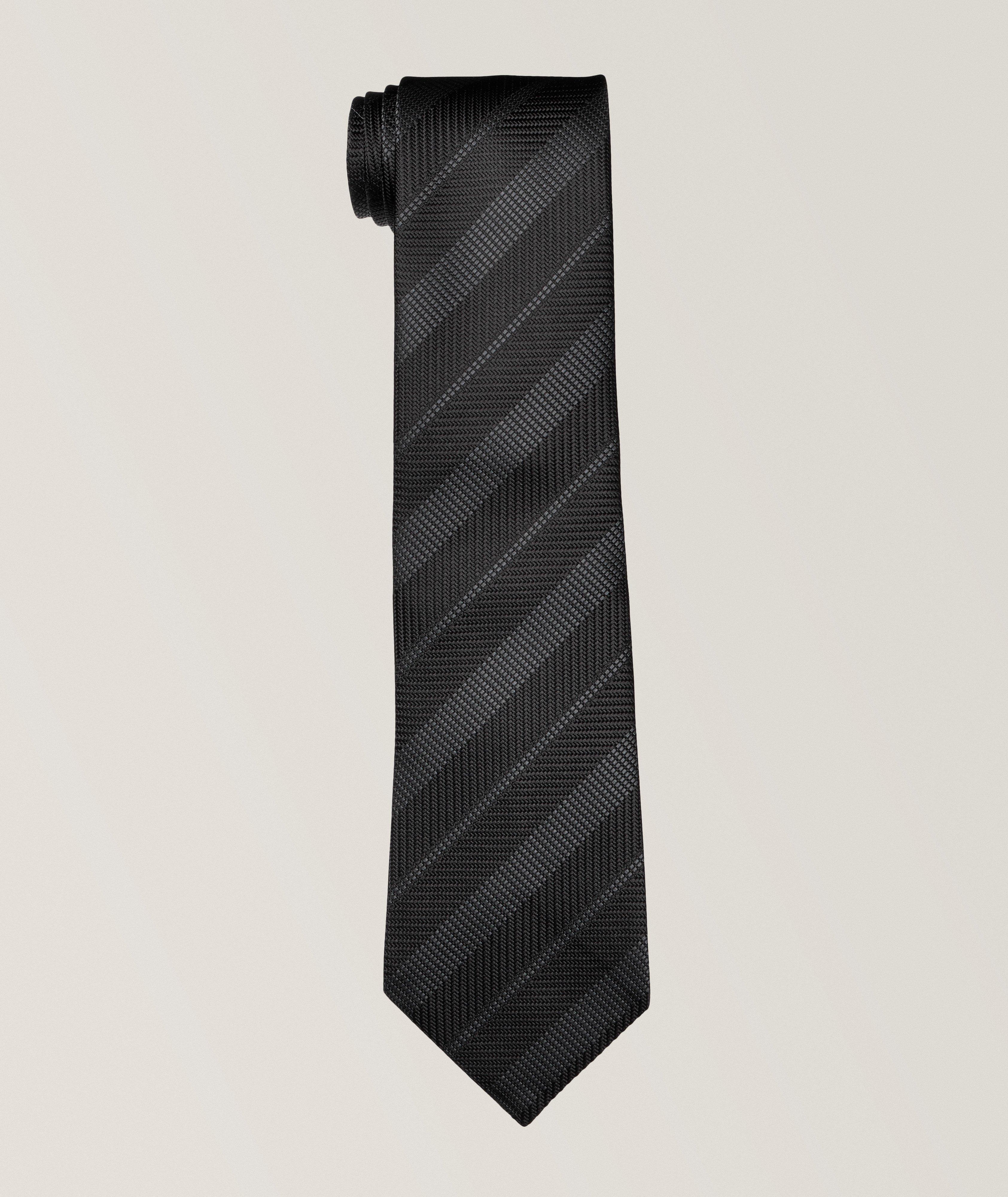 Herringbone Striped Silk Tie