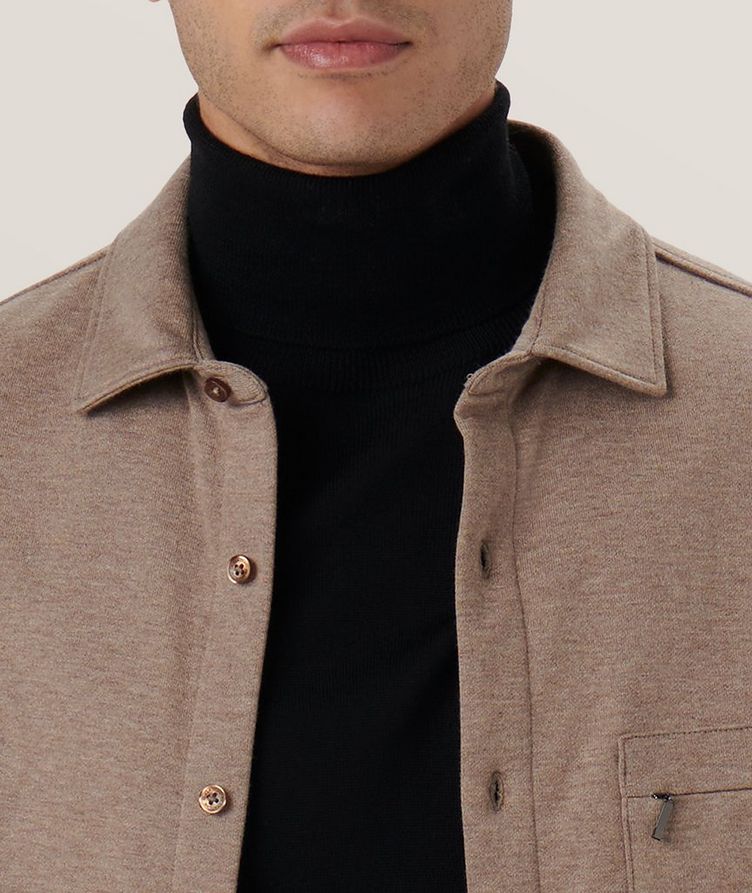 Knit Cotton-Blend Overshirt image 1