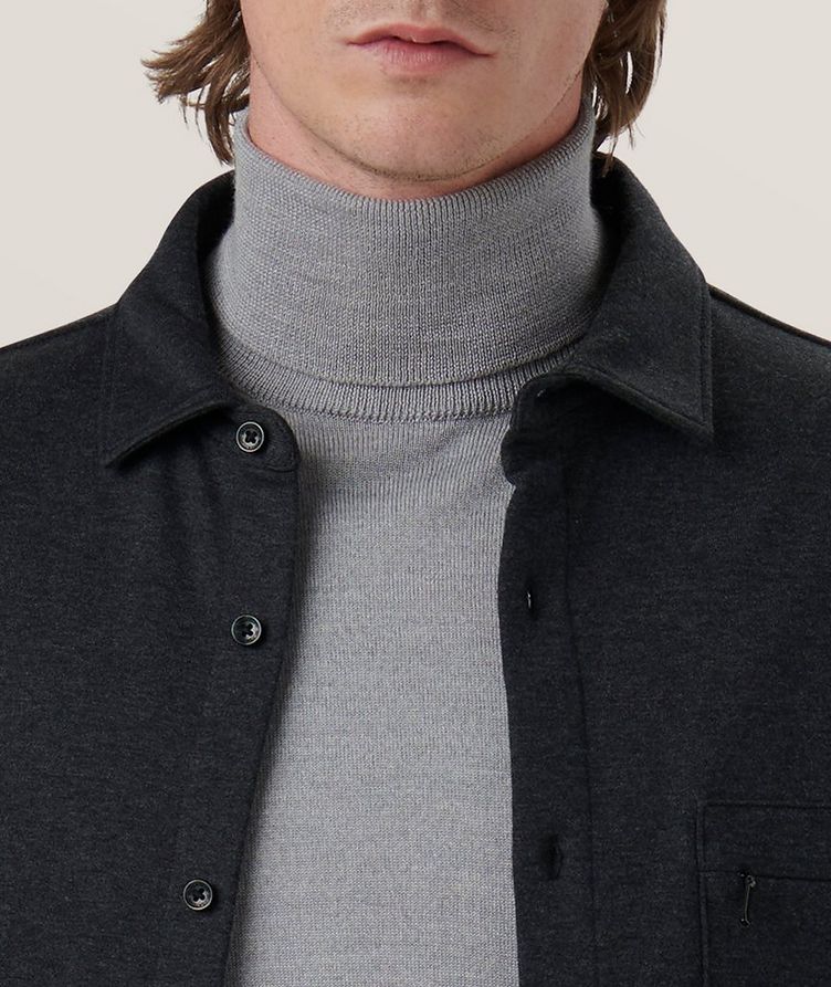Knit Cotton-Blend Overshirt image 1