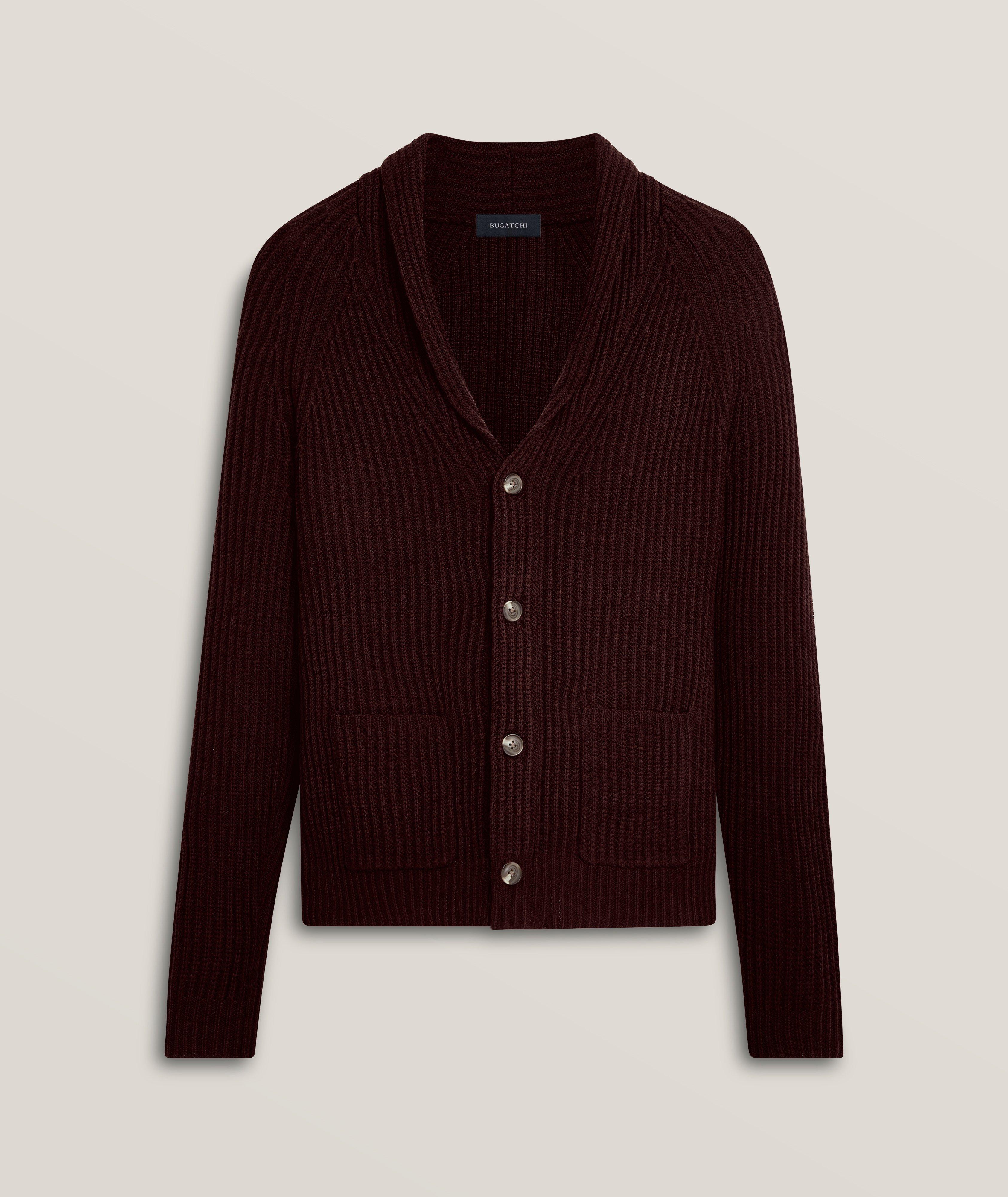 Rib Stitch Knit Merino Wool-Blend Cardigan image 0