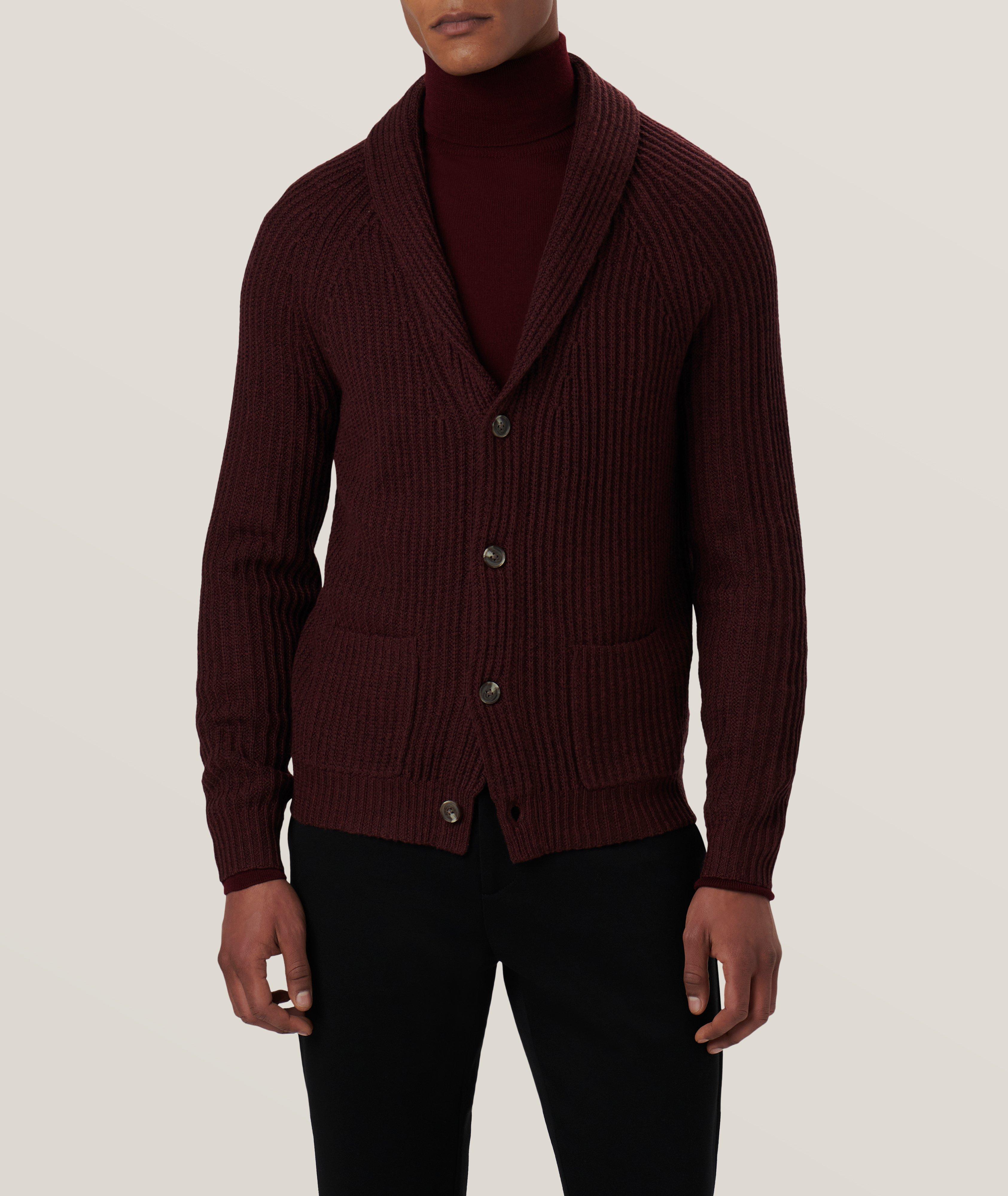 Rib Stitch Knit Merino Wool-Blend Cardigan image 2