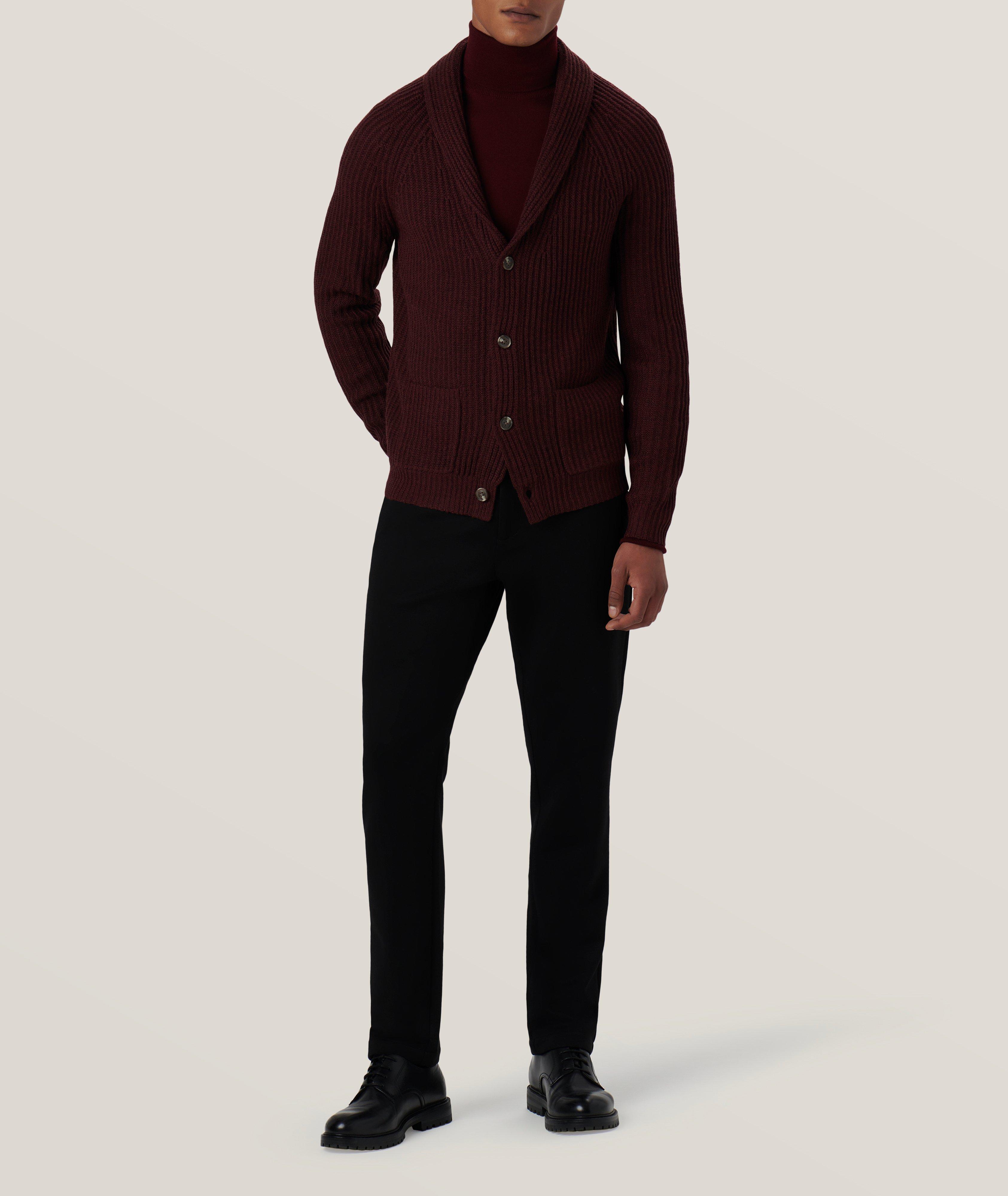 Rib Stitch Knit Merino Wool-Blend Cardigan image 5