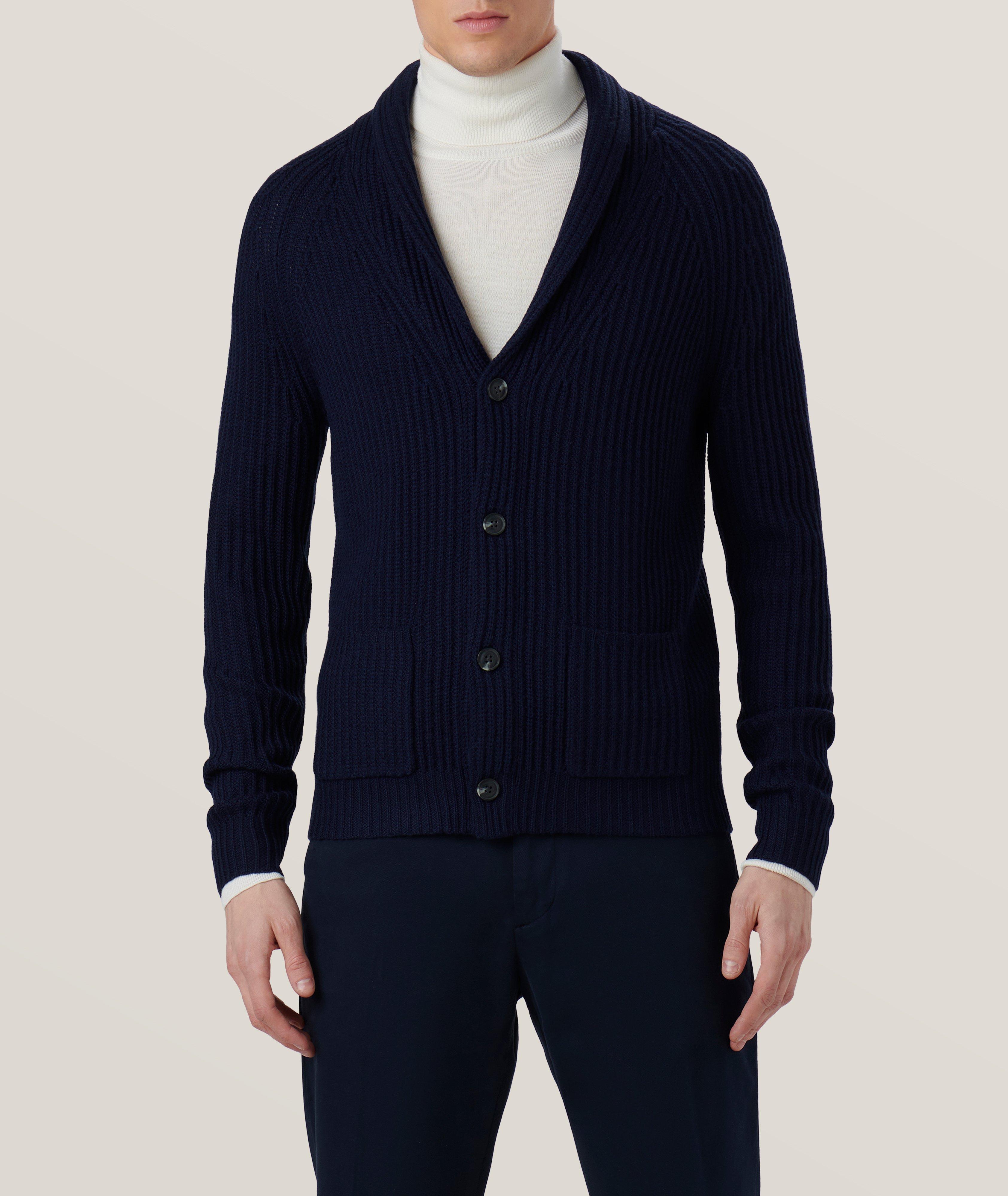 Rib Stitch Knit Merino Wool-Blend Cardigan image 2