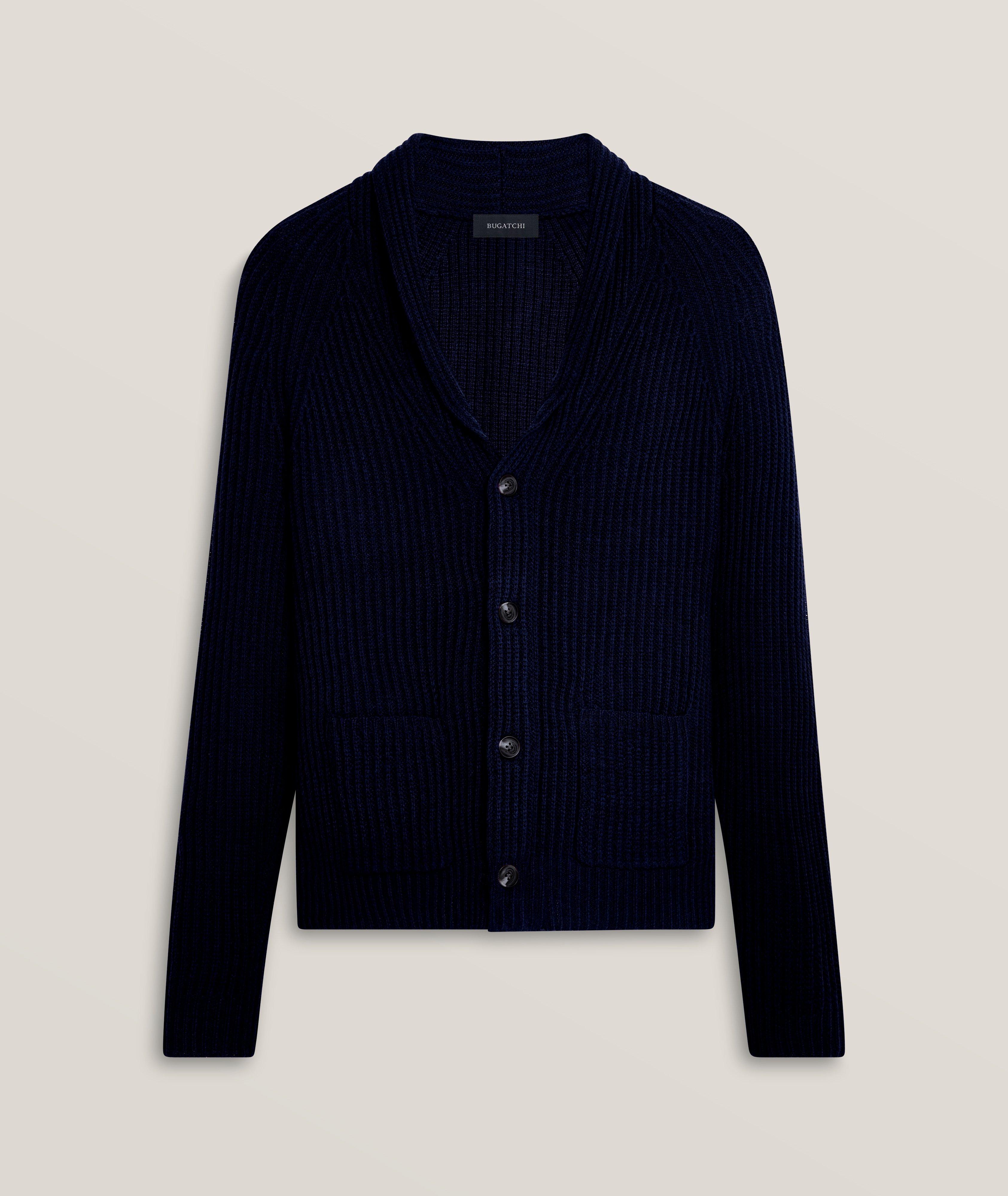 Rib Stitch Knit Merino Wool-Blend Cardigan image 0