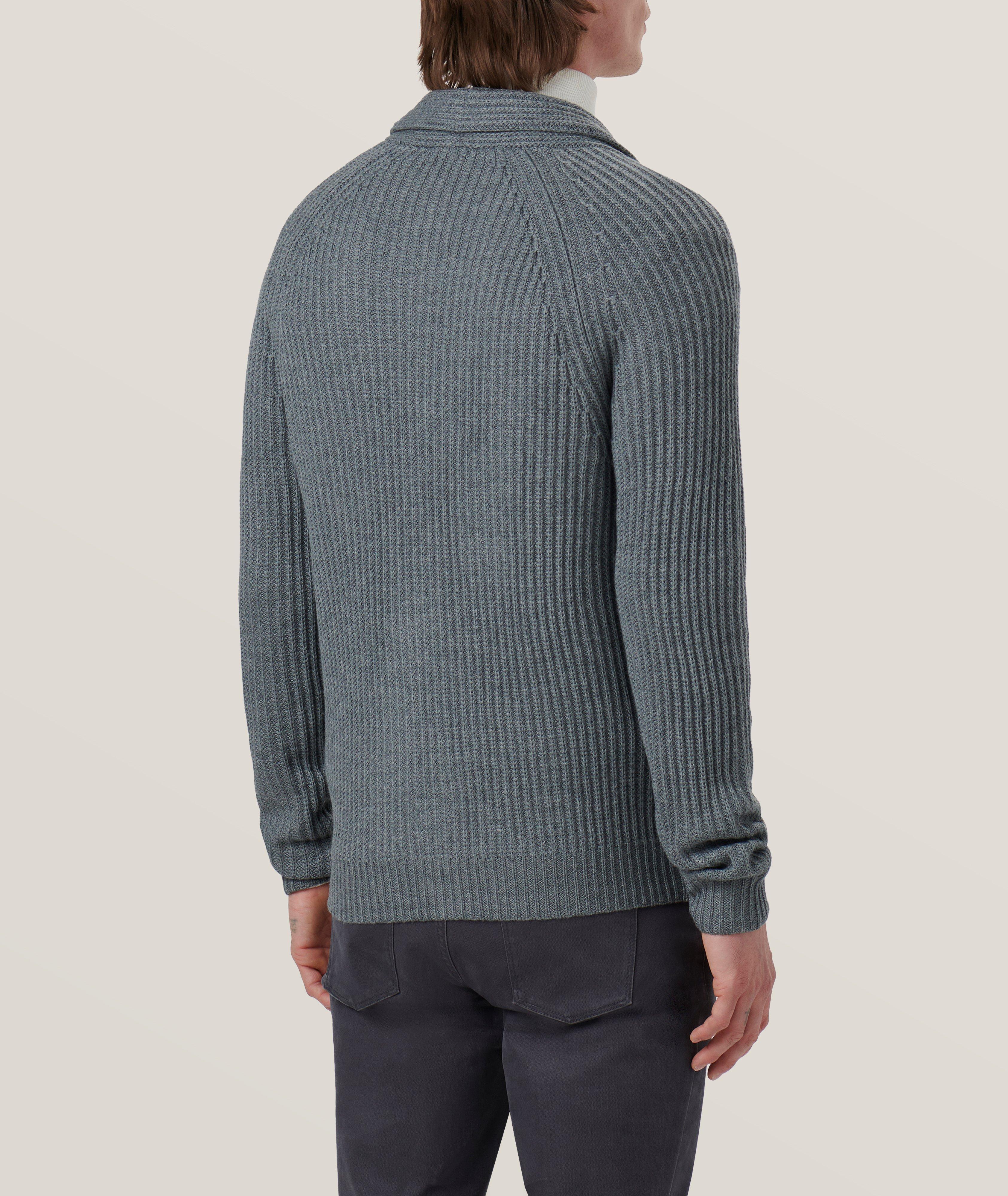 Rib Stitch Knit Merino Wool-Blend Cardigan image 4