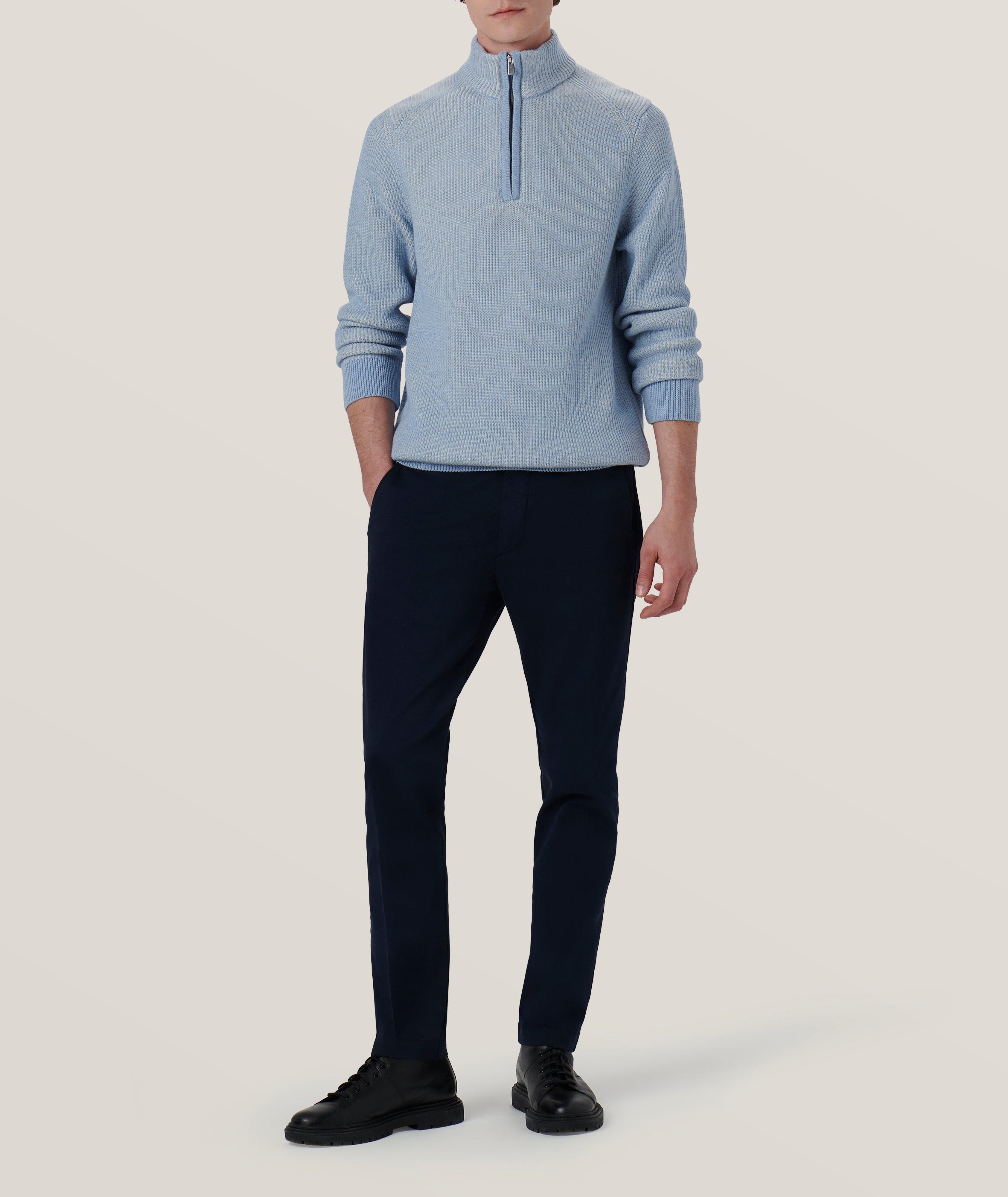 Cable Knit Merino Wool Quarter-Zip Sweater image 5