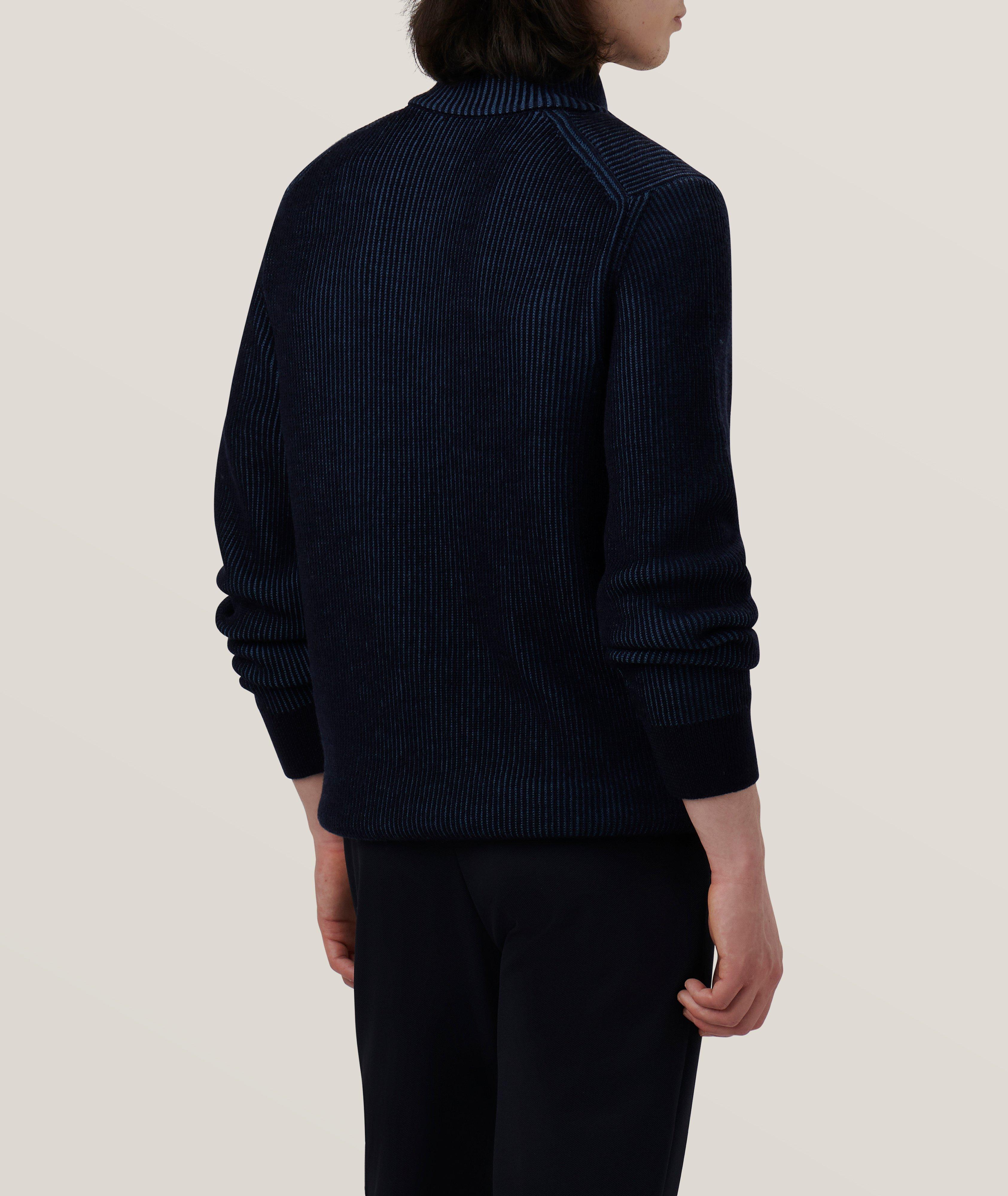 Cable Knit Merino Wool Quarter-Zip Sweater image 4