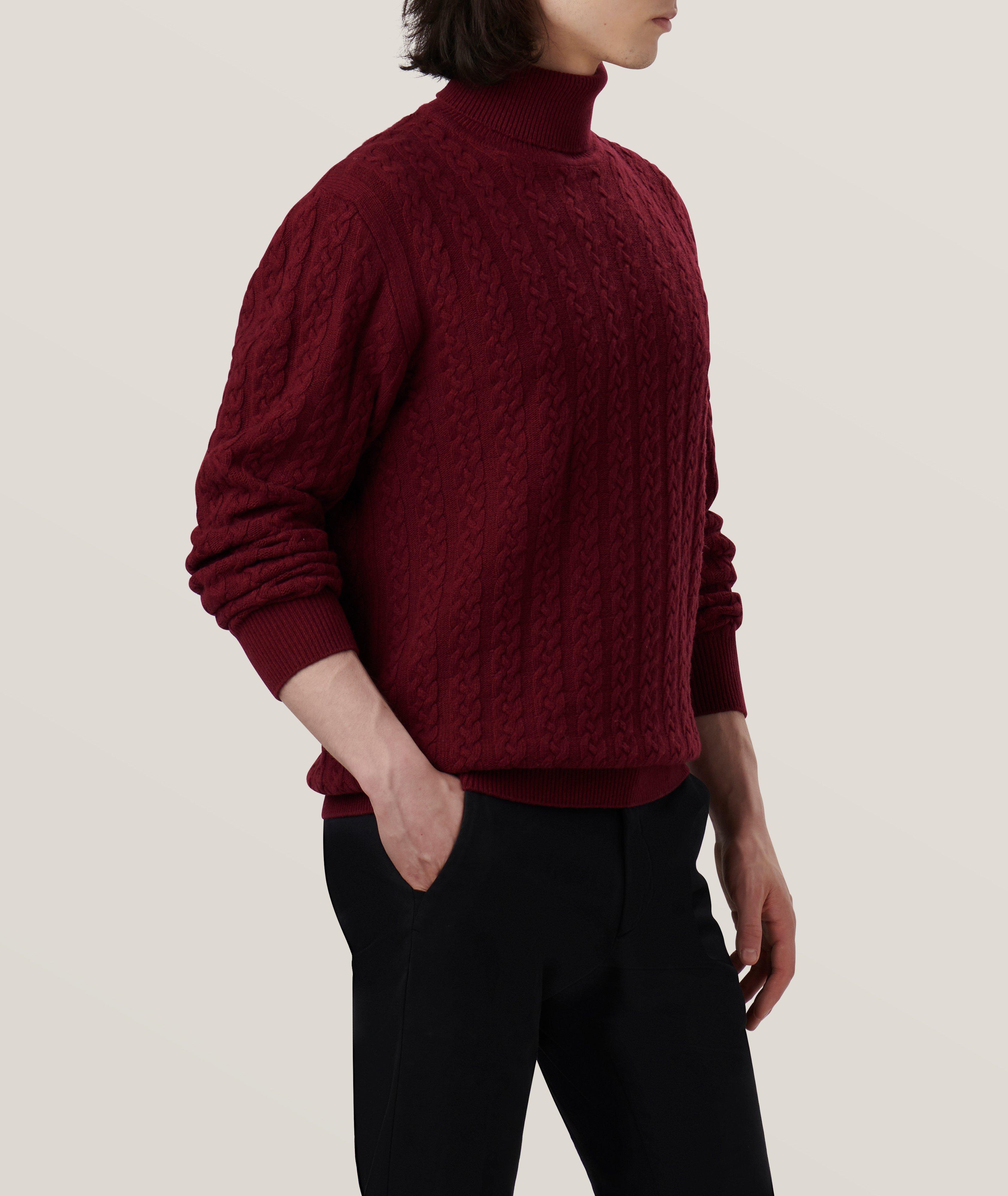 Cable Stitch Merino Wool-Blend Turtleneck  image 3