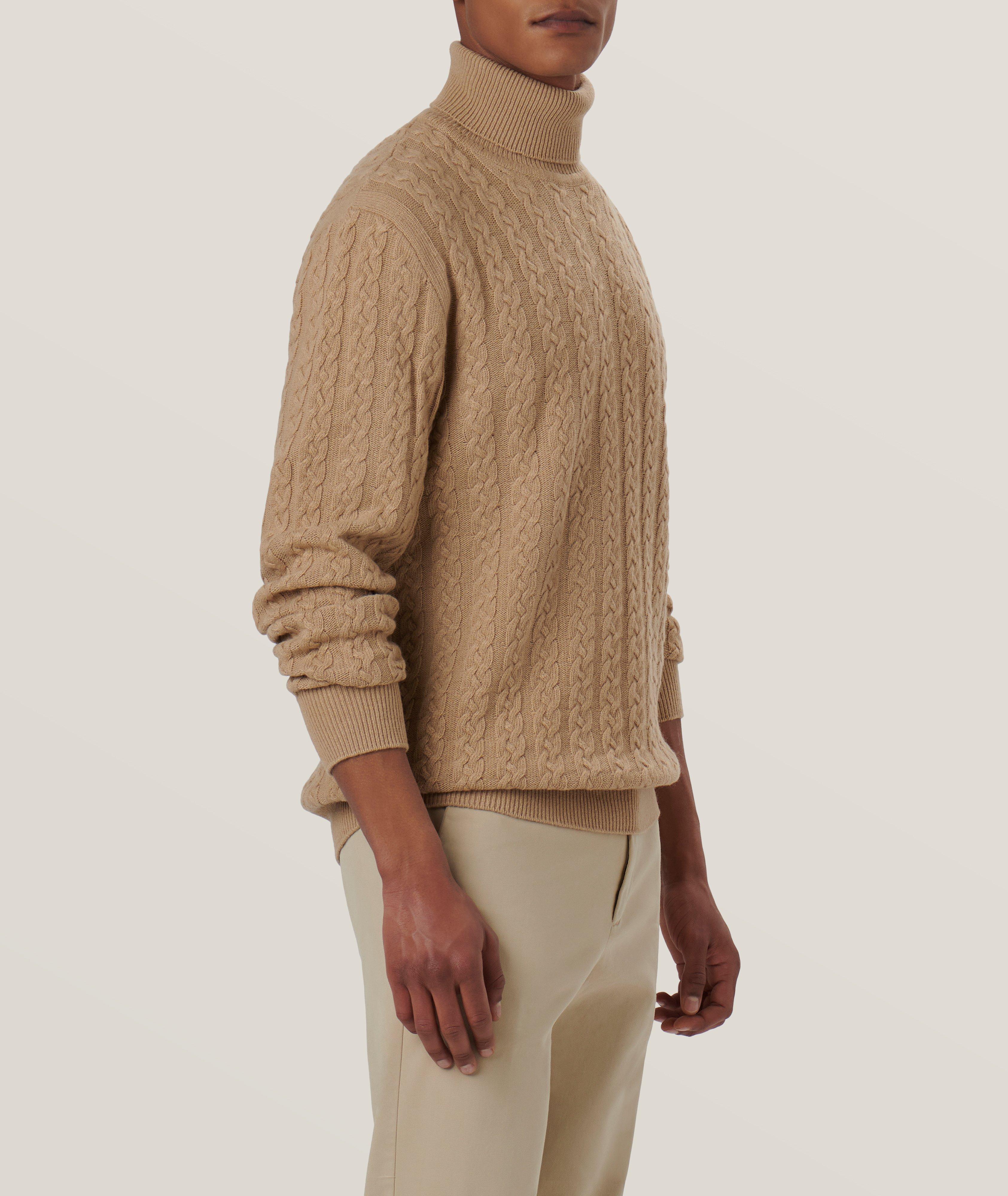 Cable Stitch Merino Wool-Blend Turtleneck  image 3