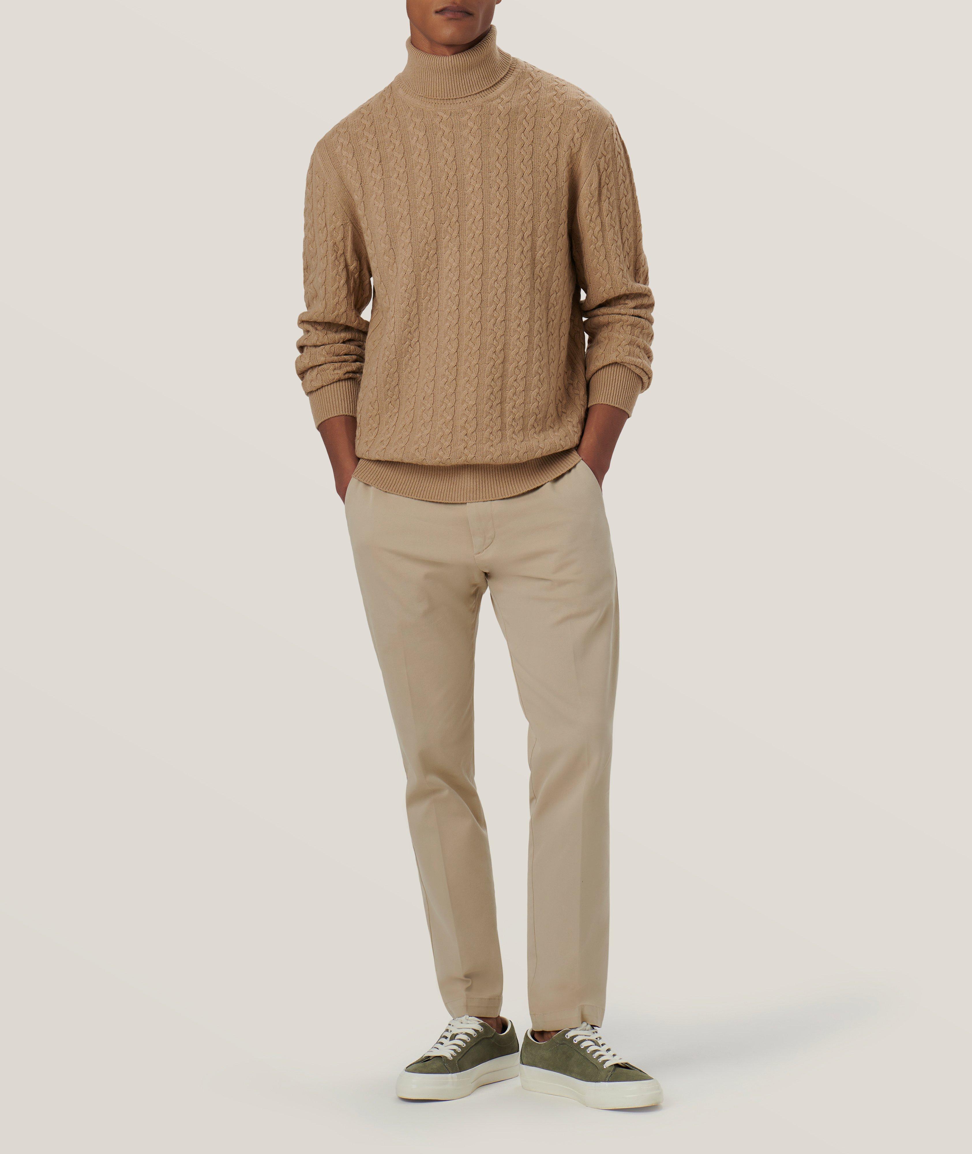 Bugatchi Cable Stitch Merino Wool-Blend Turtleneck