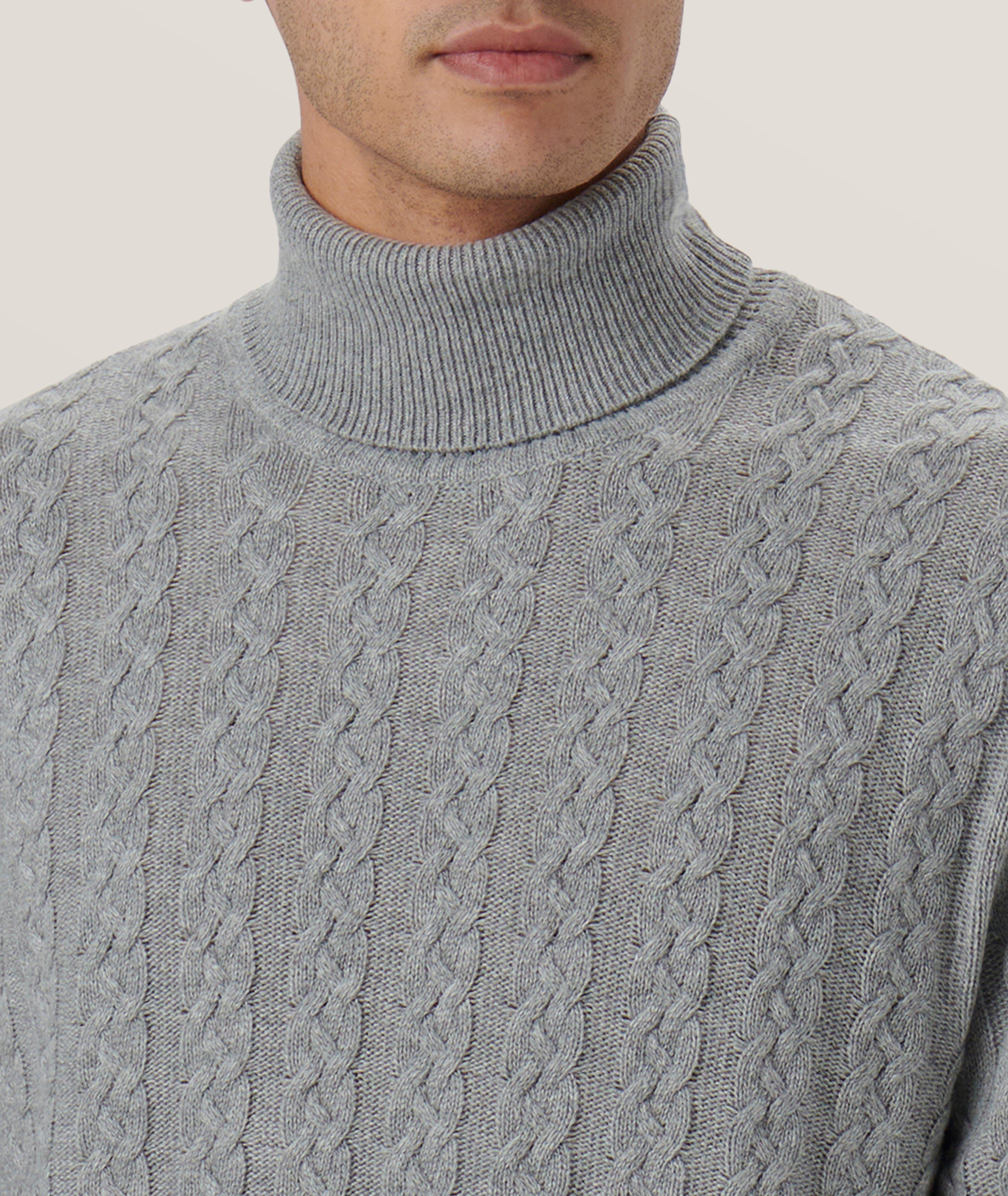 Cable Stitch Merino Wool-Blend Turtleneck  image 1