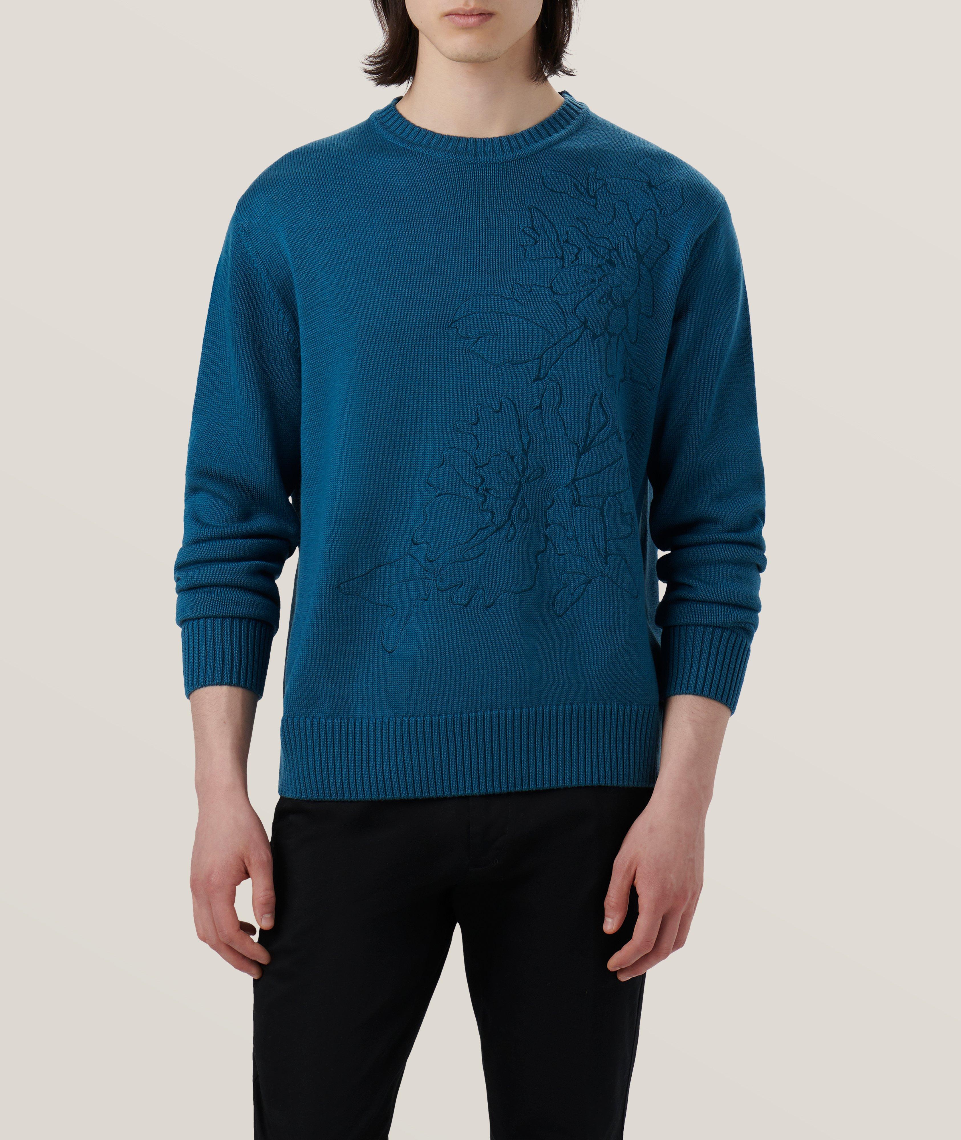 Floral Embroidered Merino Wool Sweater image 2