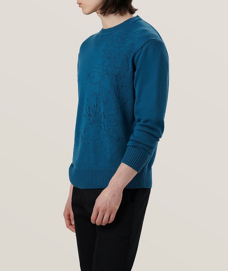 Floral Embroidered Merino Wool Sweater image 3