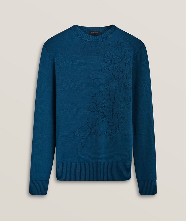 Floral Embroidered Merino Wool Sweater image 0