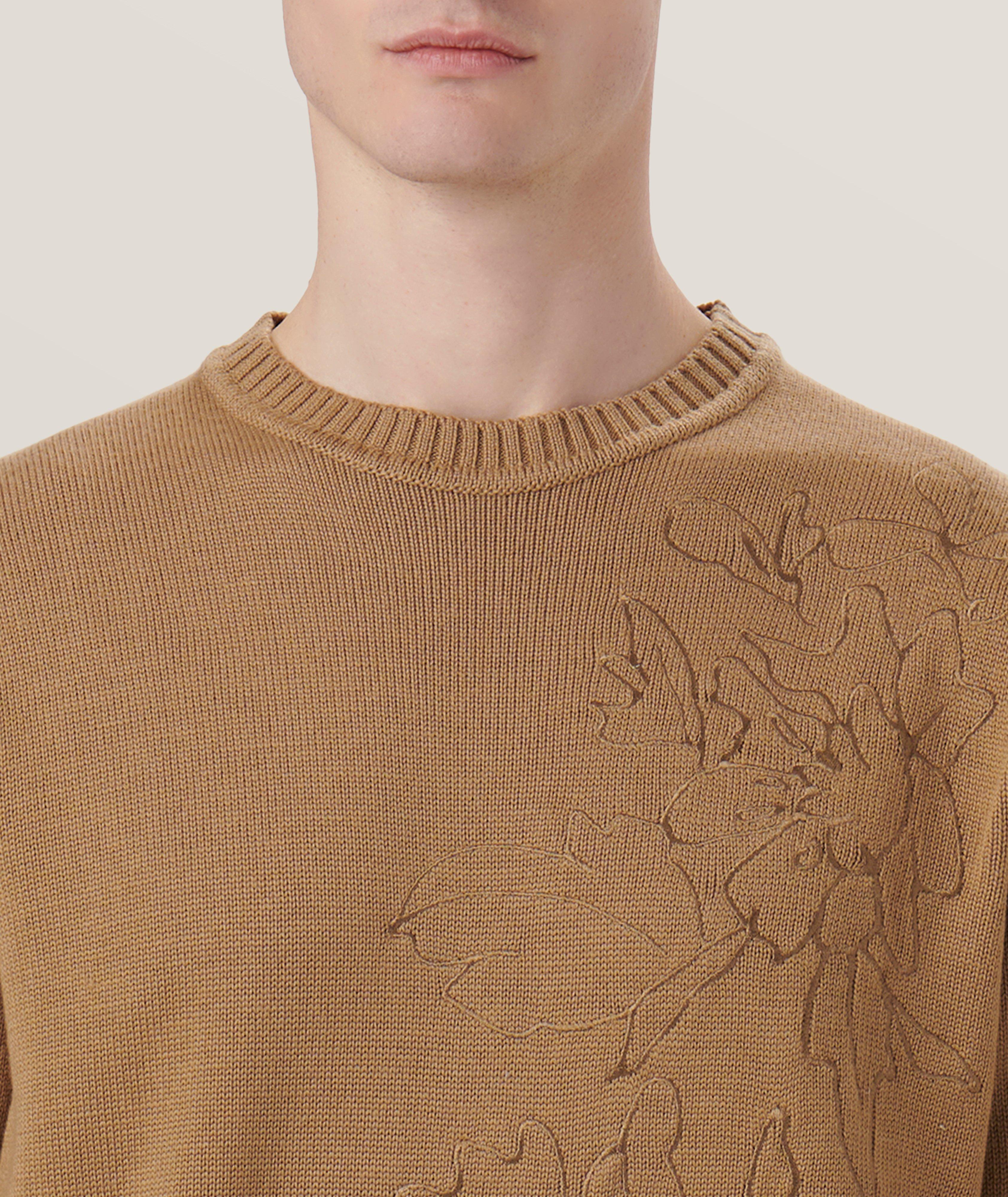 Floral Embroidered Merino Wool Sweater image 1