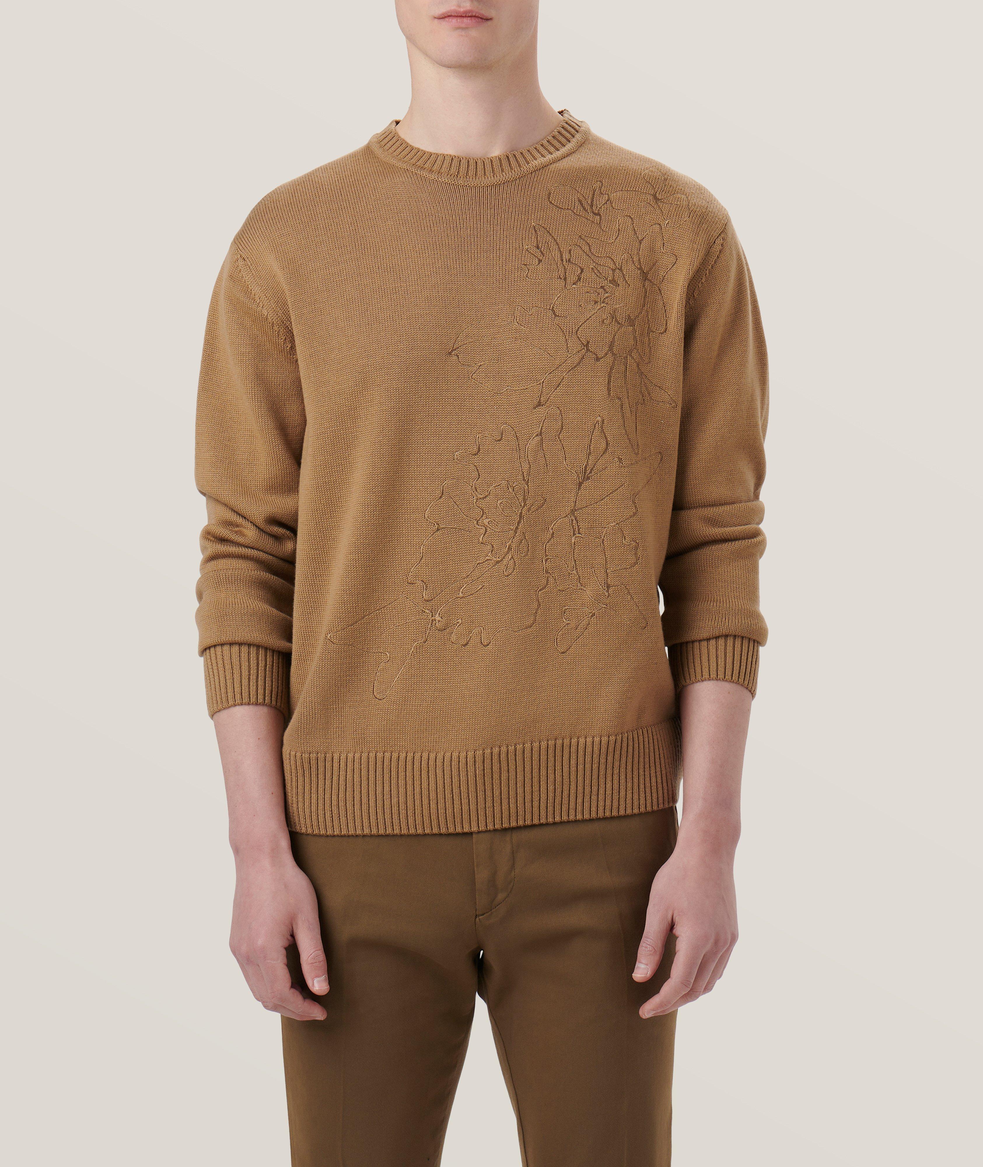 Floral Embroidered Merino Wool Sweater image 2