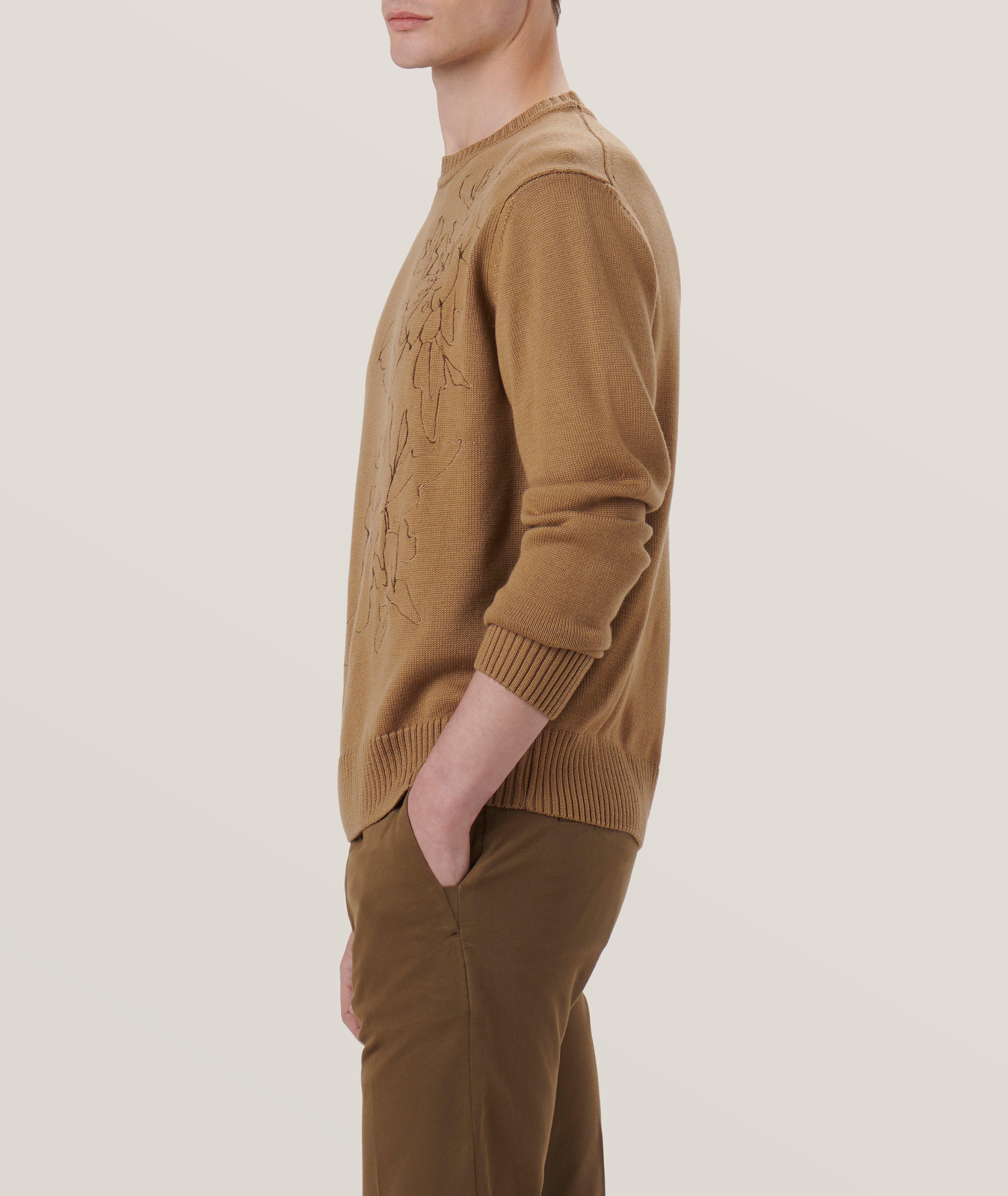 Floral Embroidered Merino Wool Sweater image 3