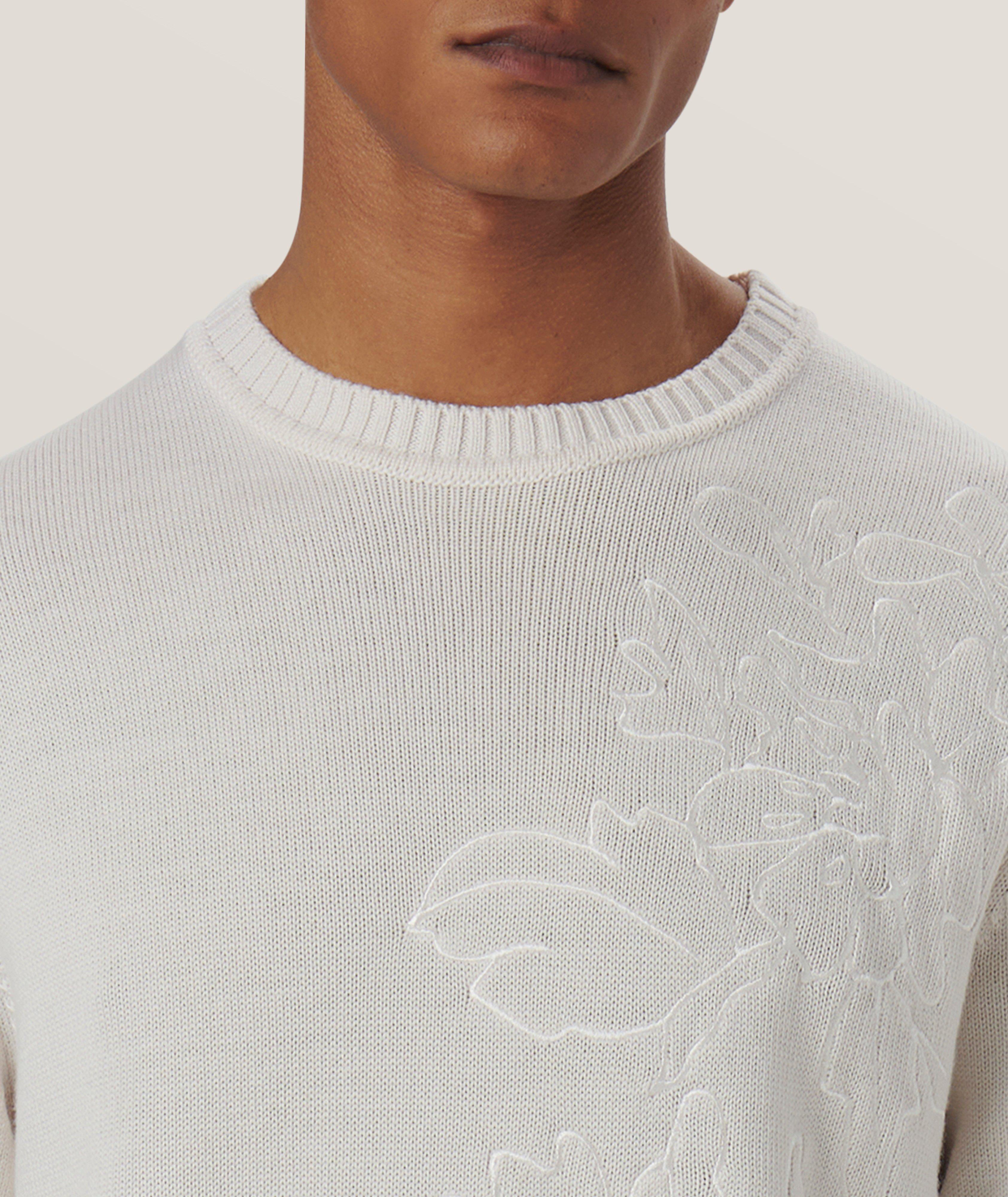 Floral Embroidered Merino Wool Sweater image 1