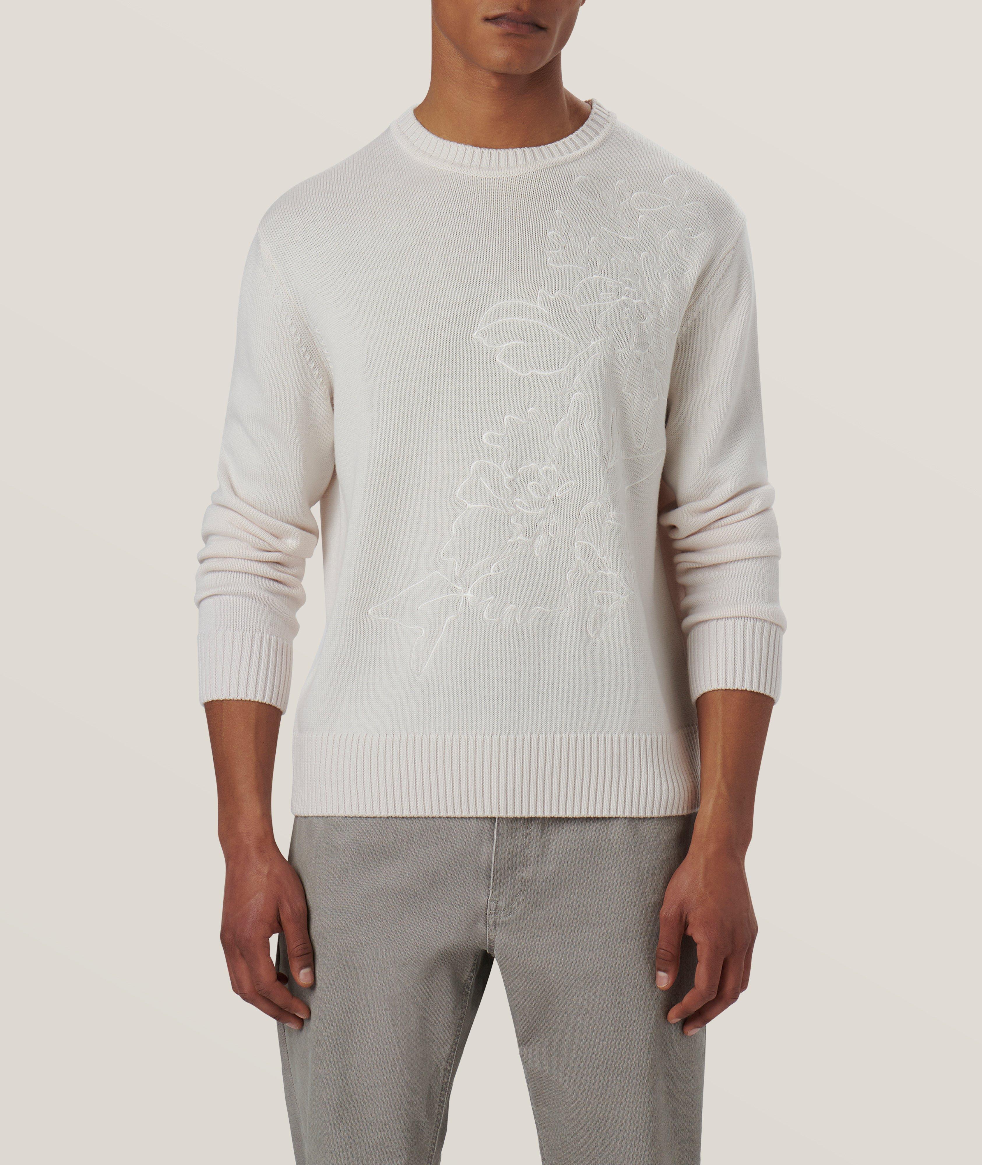 Floral Embroidered Merino Wool Sweater image 2